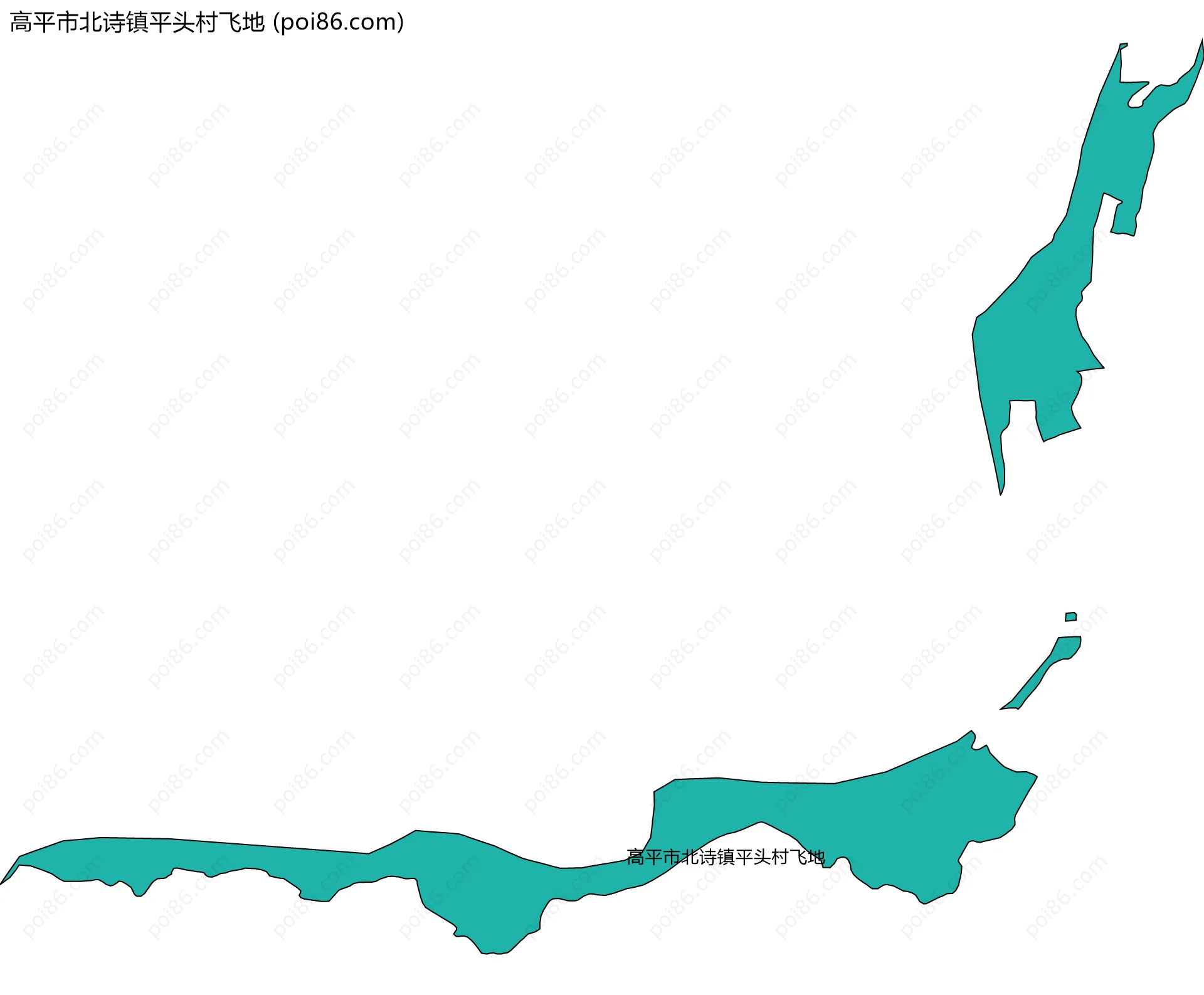 高平市北诗镇平头村飞地边界地图