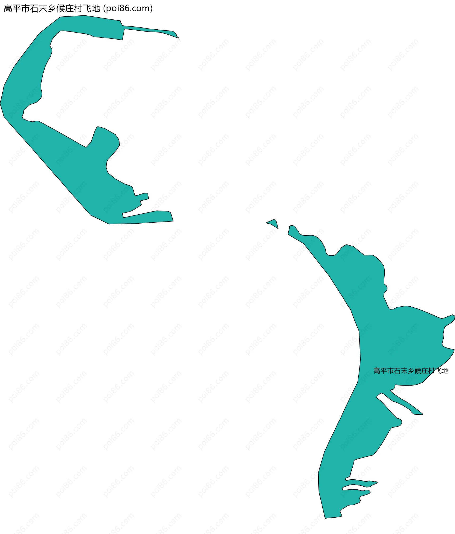 高平市石末乡候庄村飞地边界地图