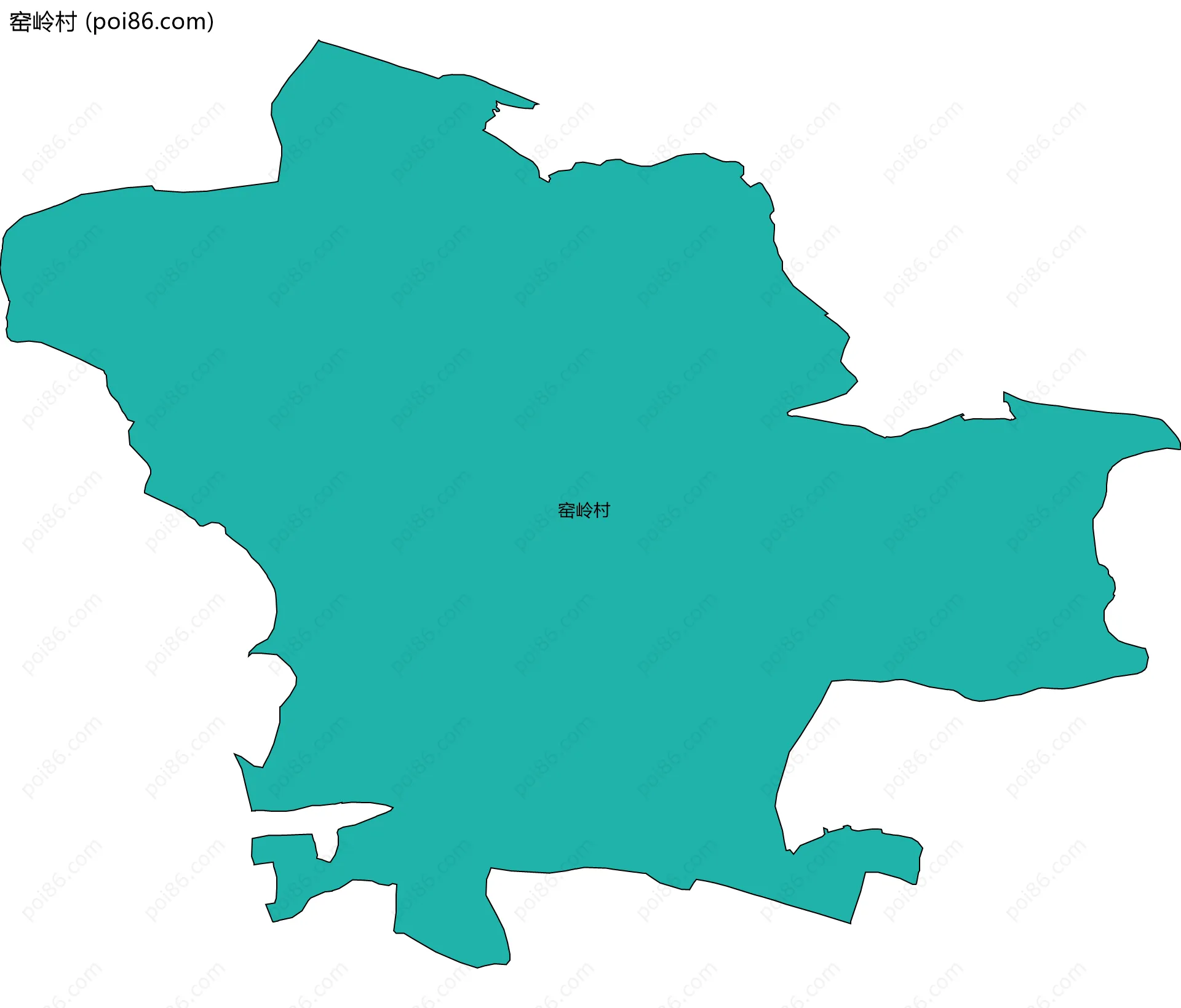 窑岭村边界地图