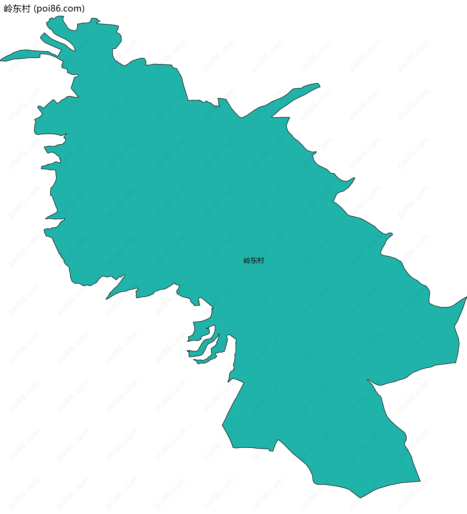 岭东村边界地图