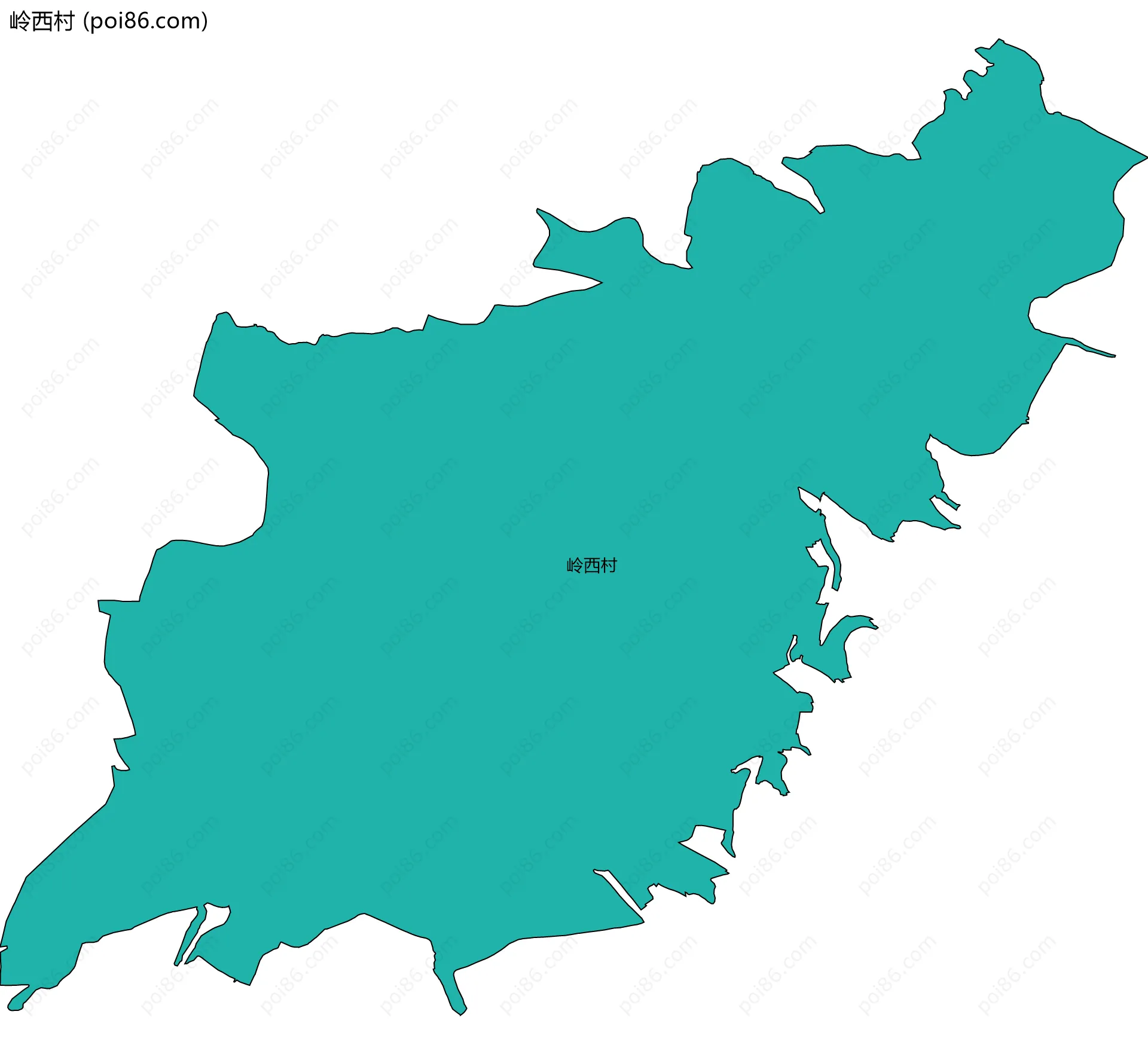 岭西村边界地图