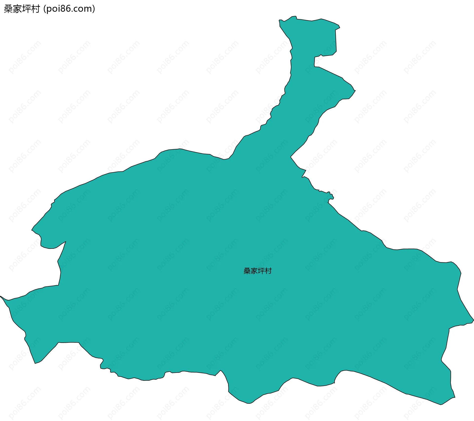 桑家坪村边界地图