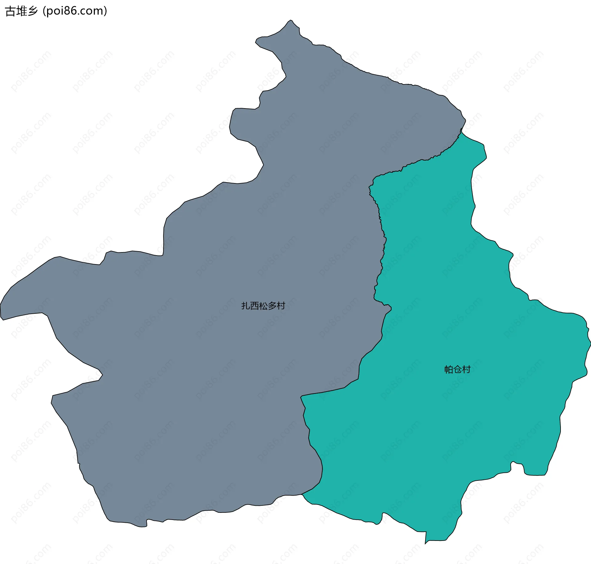 古堆乡边界地图(五级行政区划)