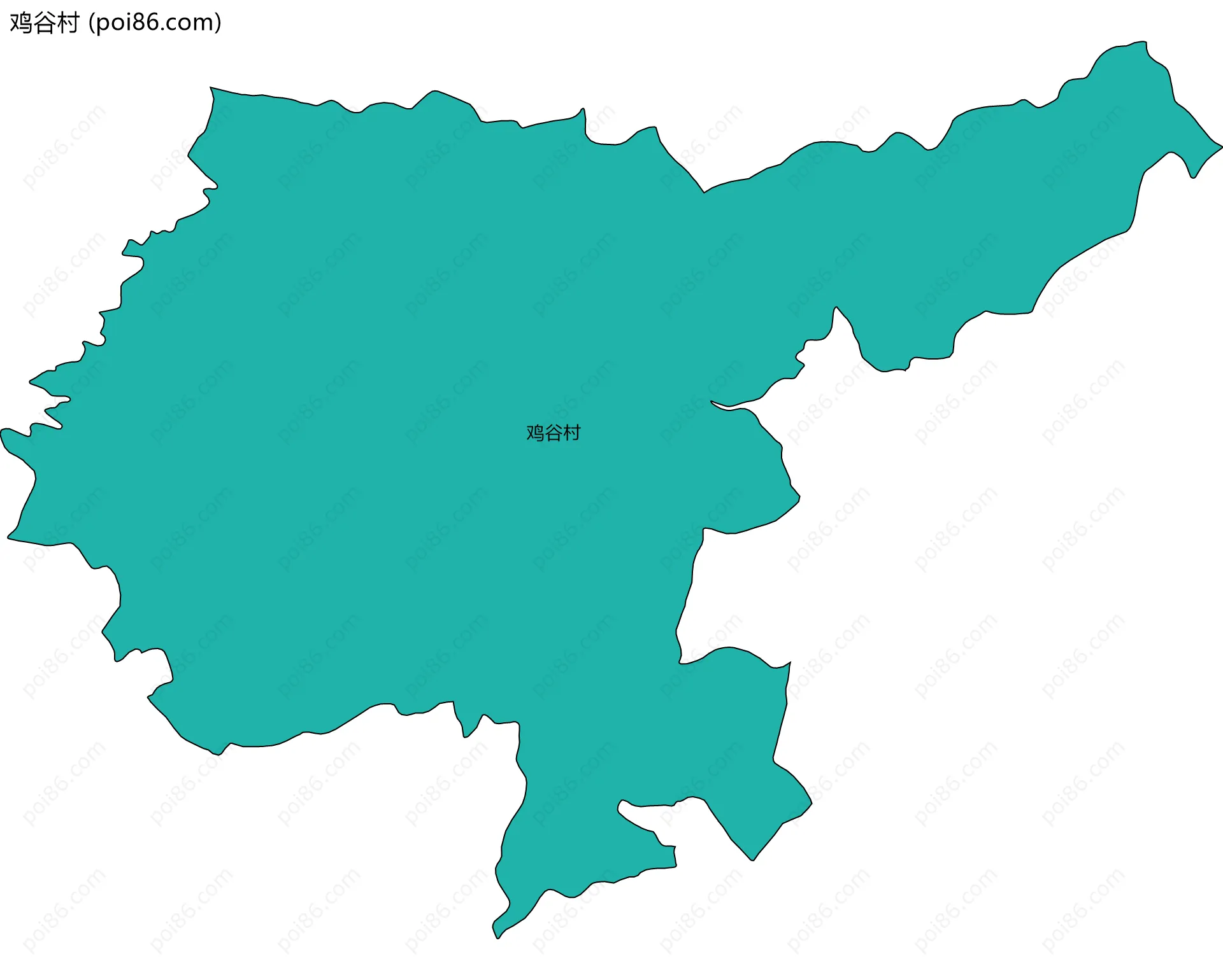 鸡谷村边界地图