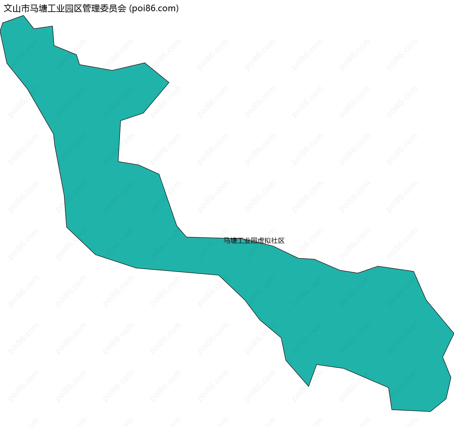 文山市马塘工业园区管理委员会边界地图(五级行政区划)