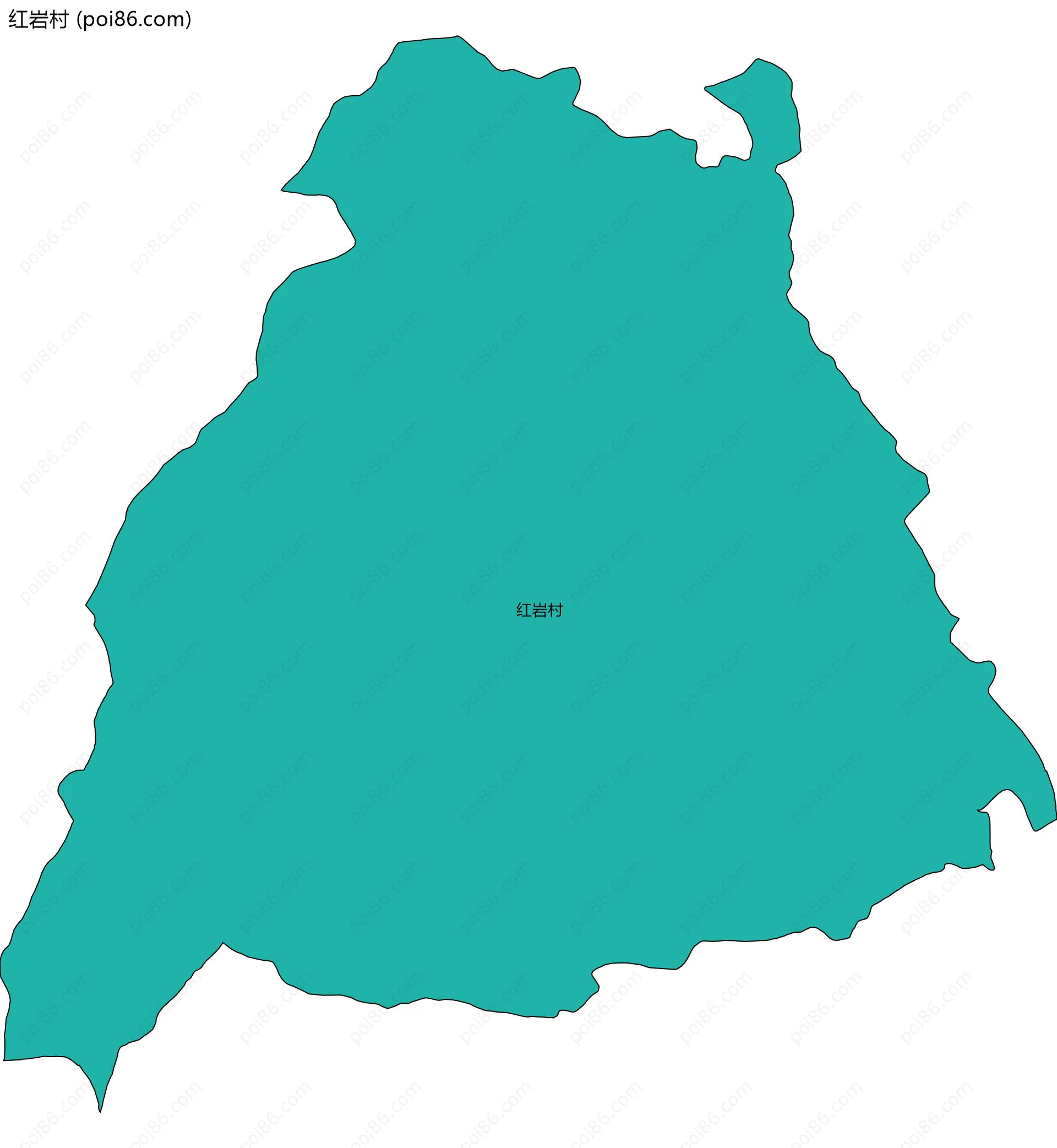 红岩村边界地图