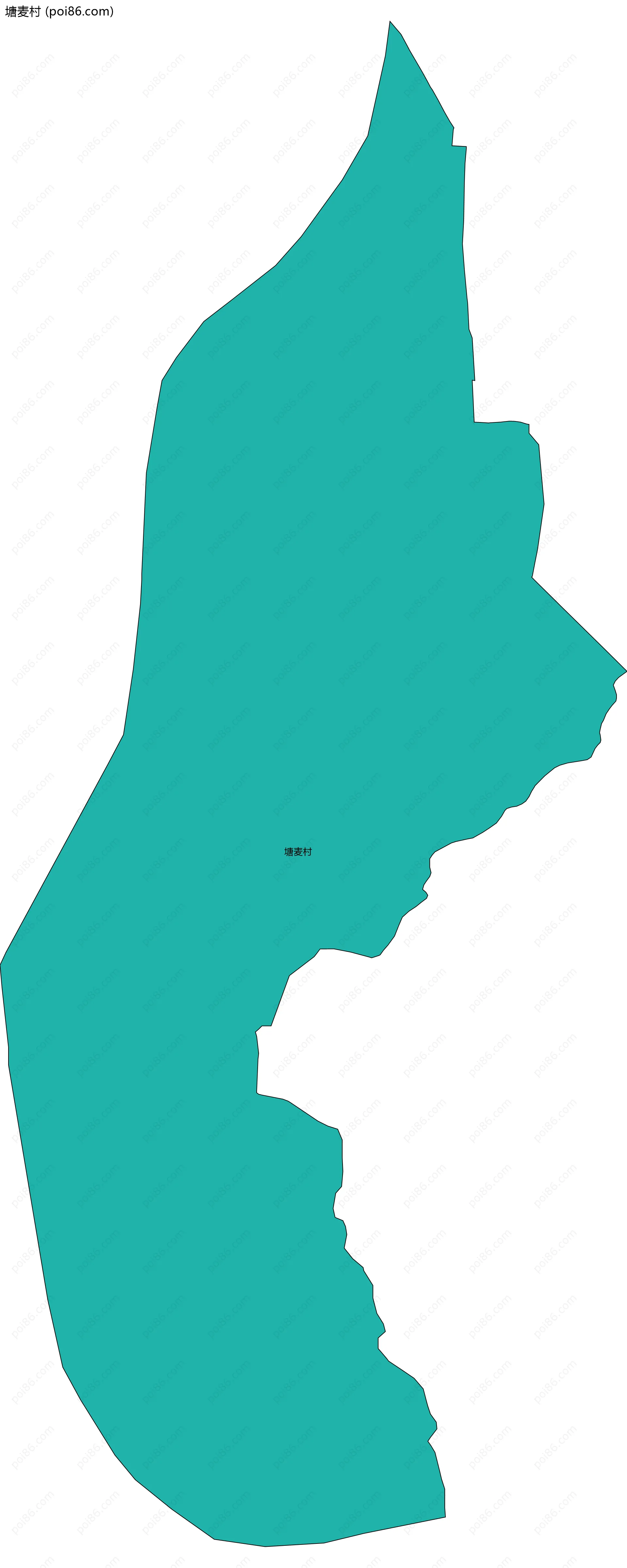 塘麦村边界地图