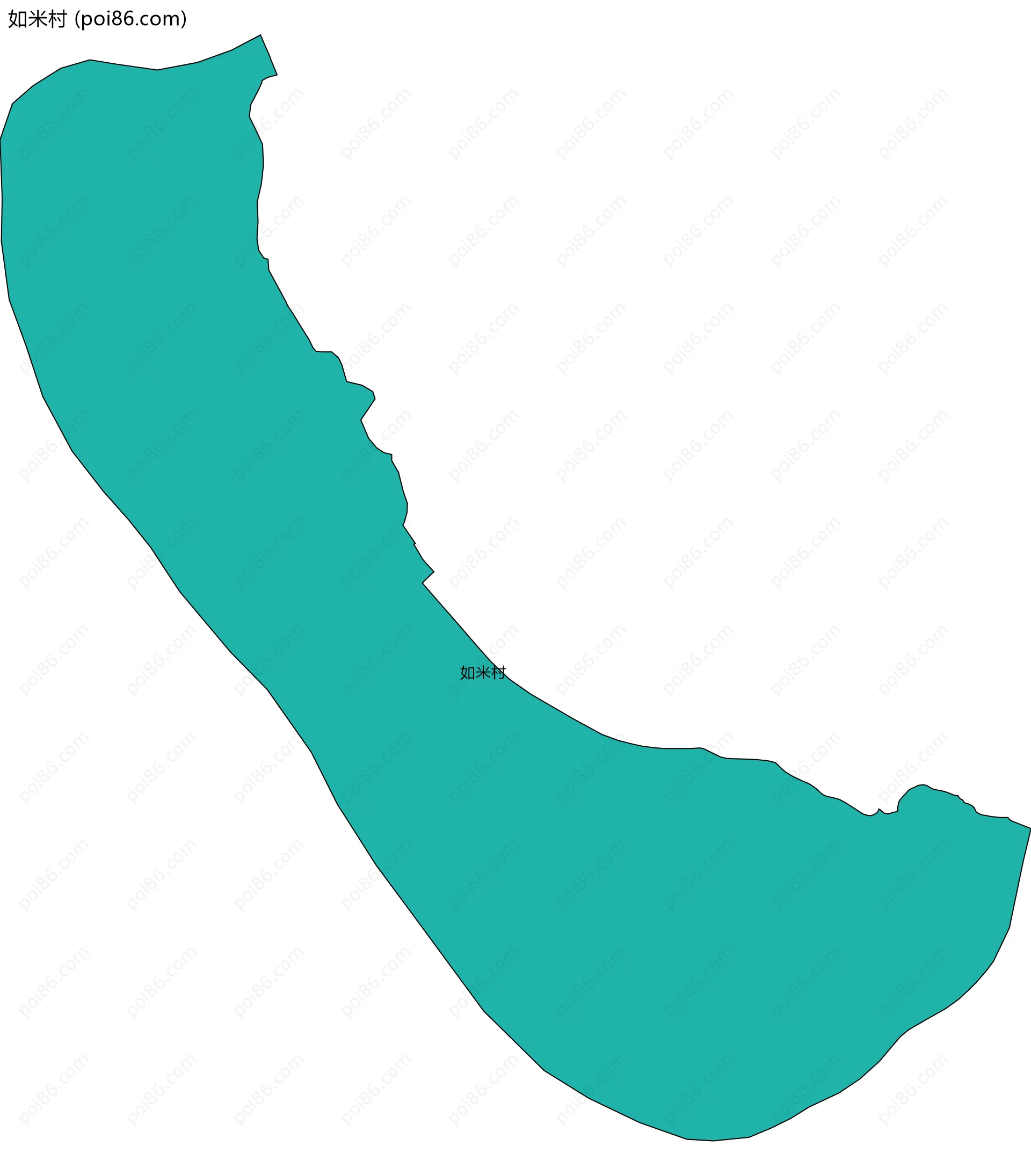 如米村边界地图