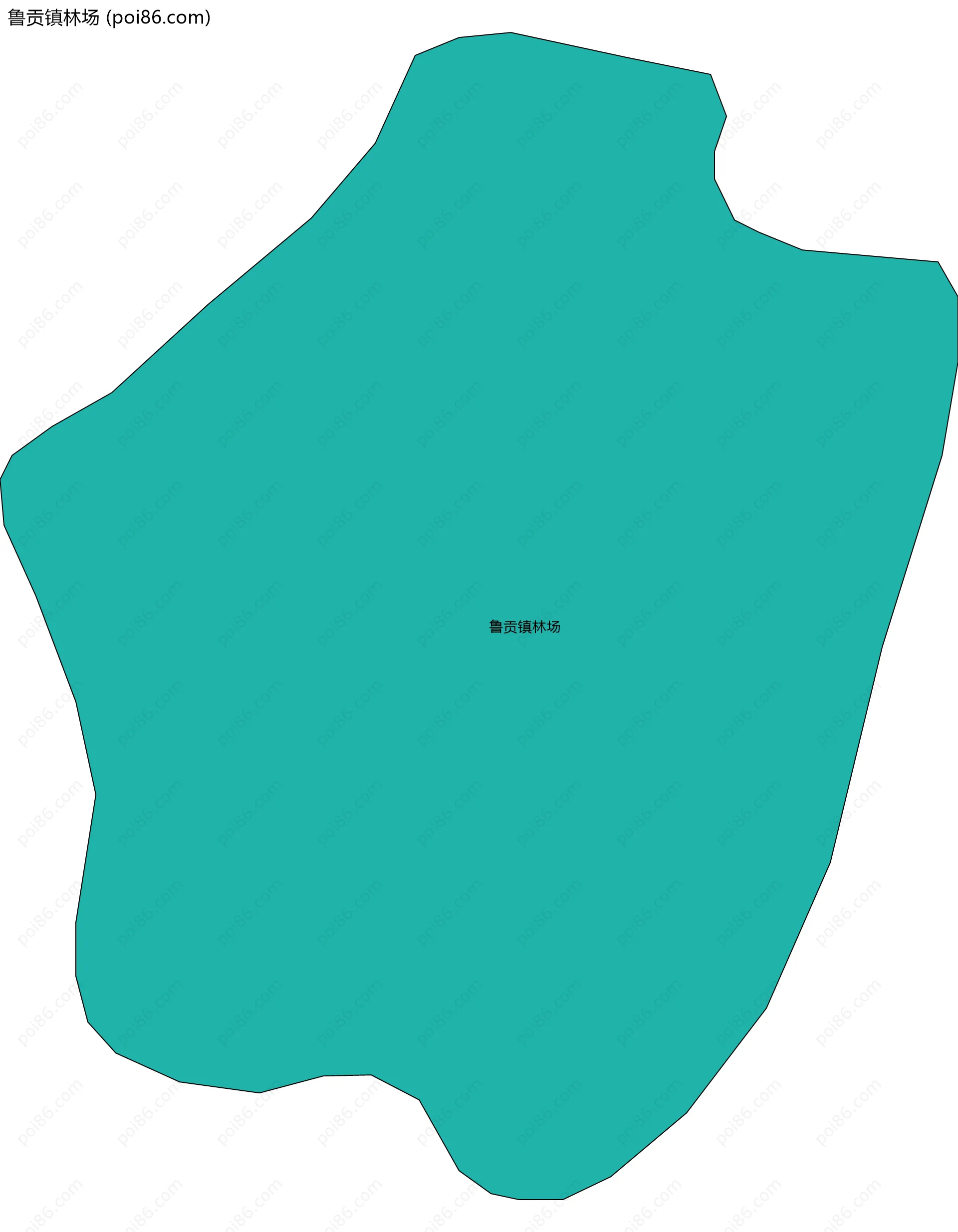 鲁贡镇林场边界地图