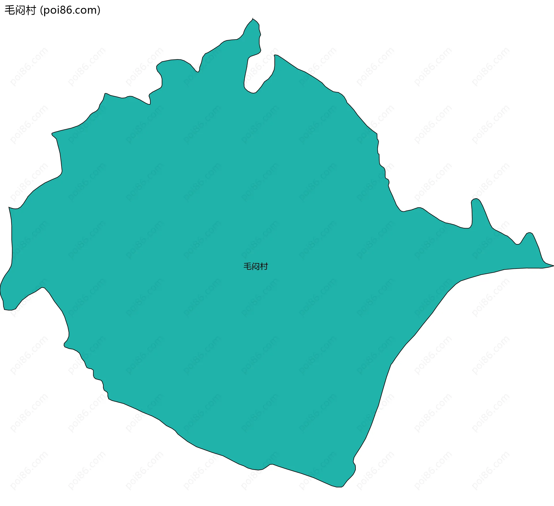 毛闷村边界地图