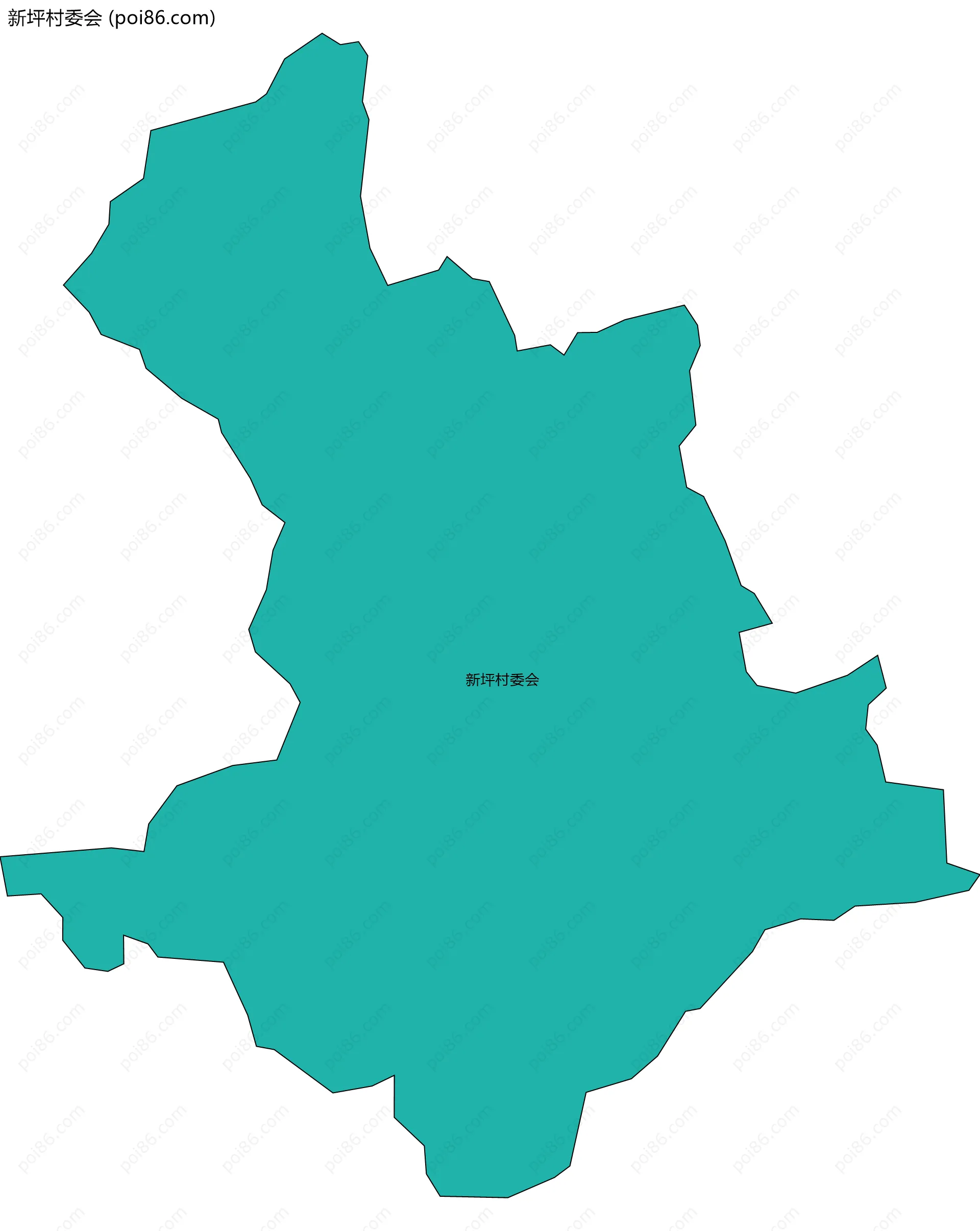 新坪村委会边界地图