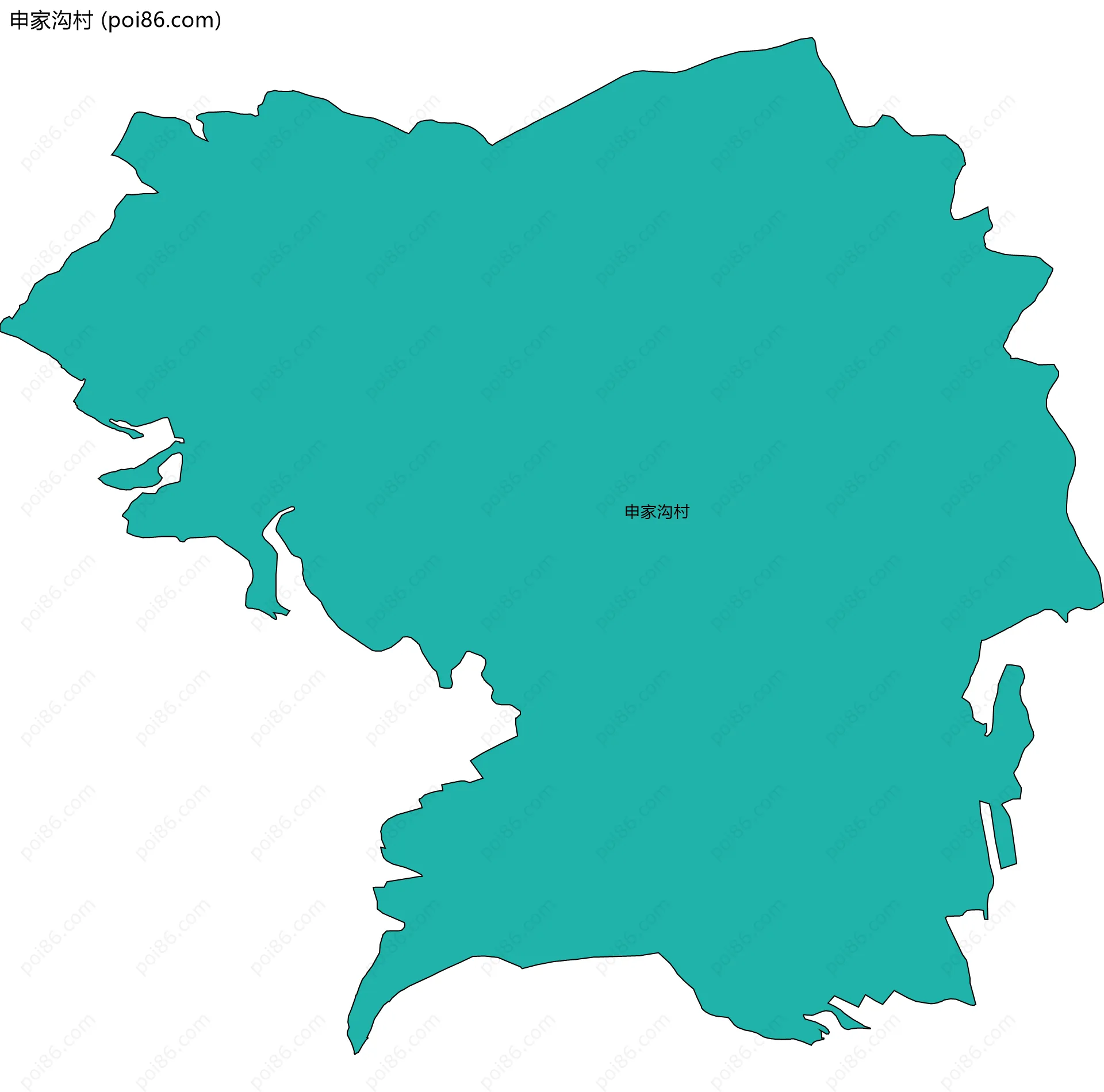 申家沟村边界地图