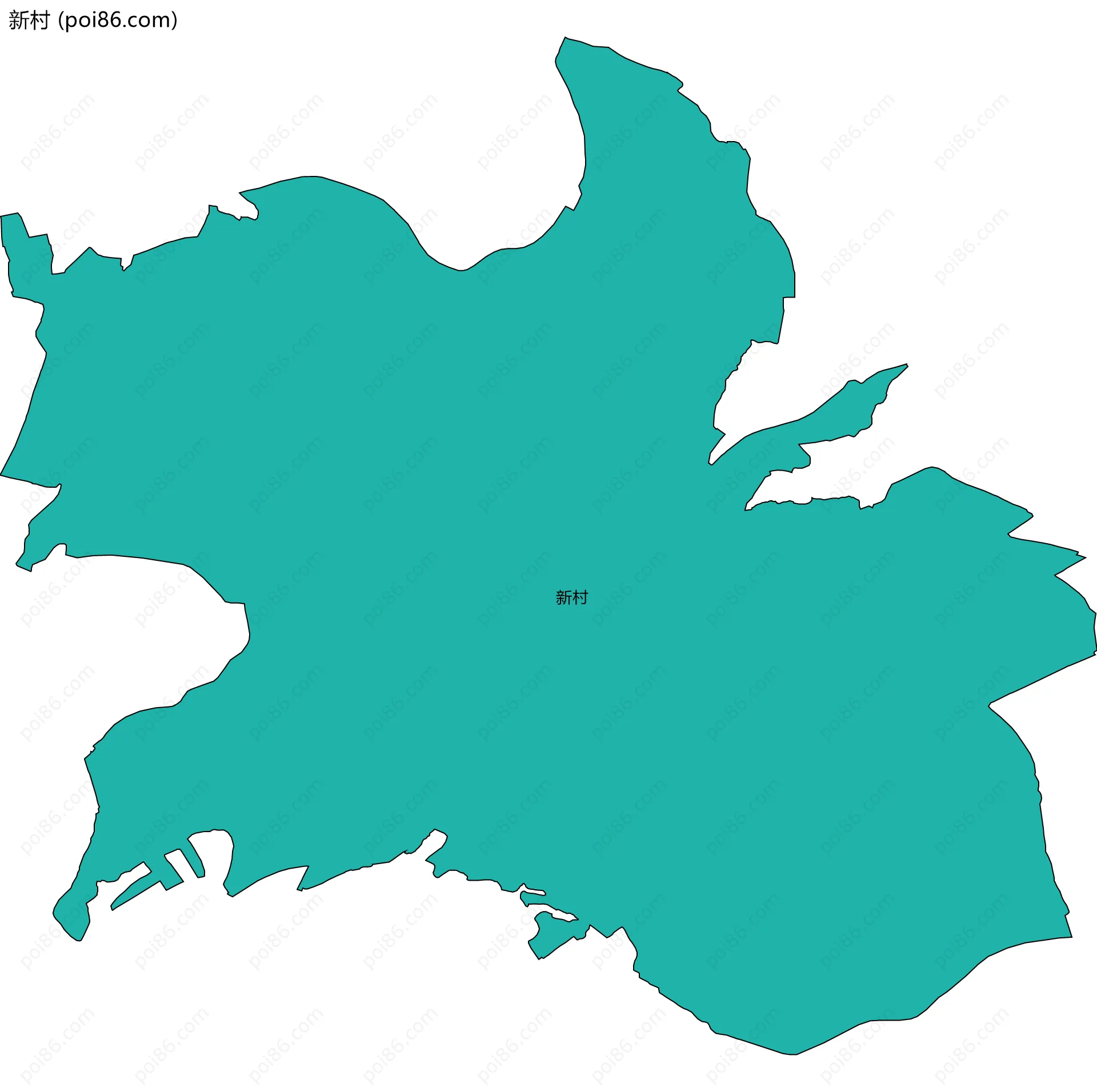 新村边界地图