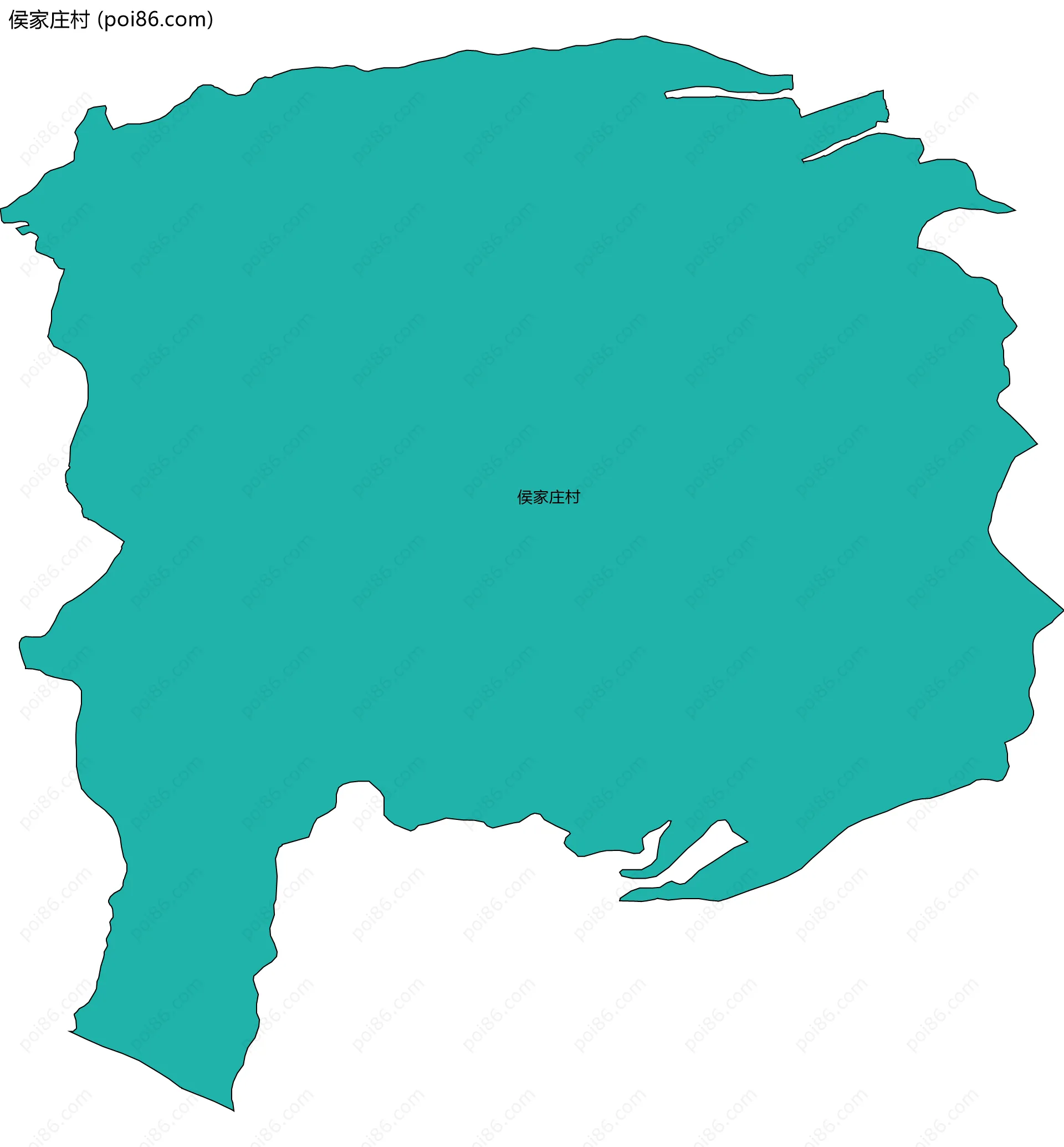 侯家庄村边界地图