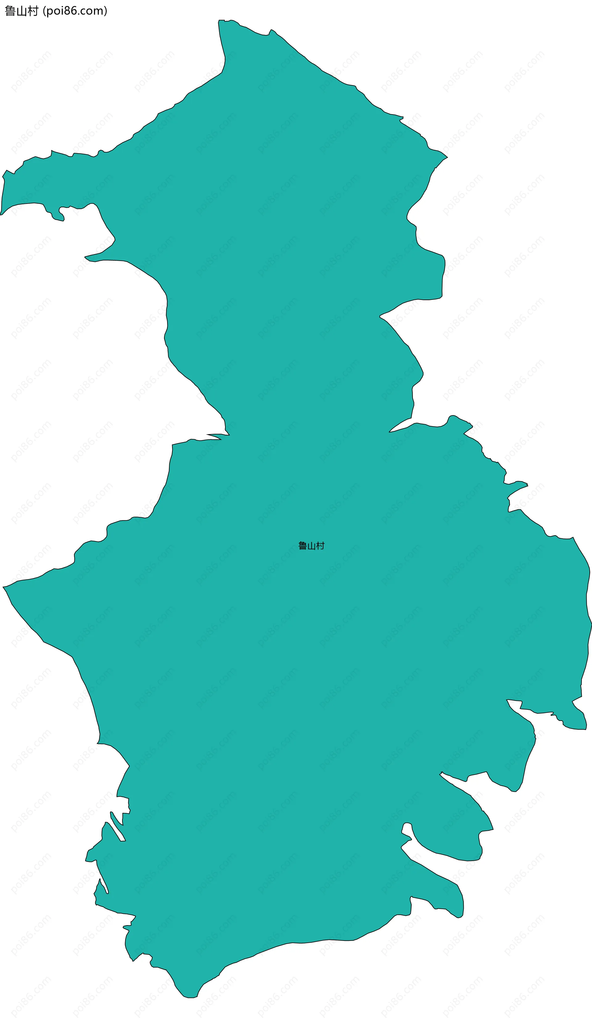 鲁山村边界地图