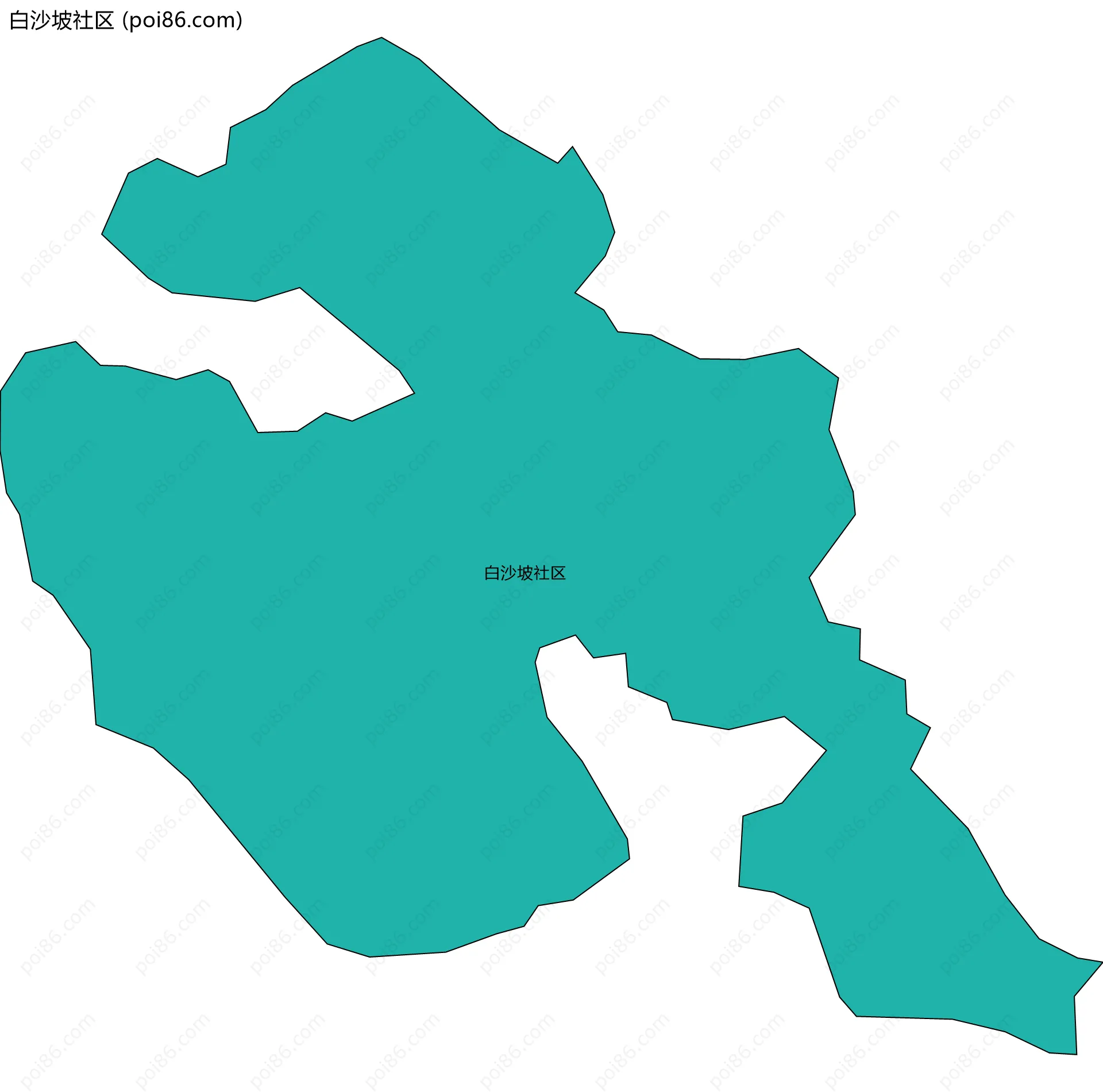 白沙坡社区边界地图