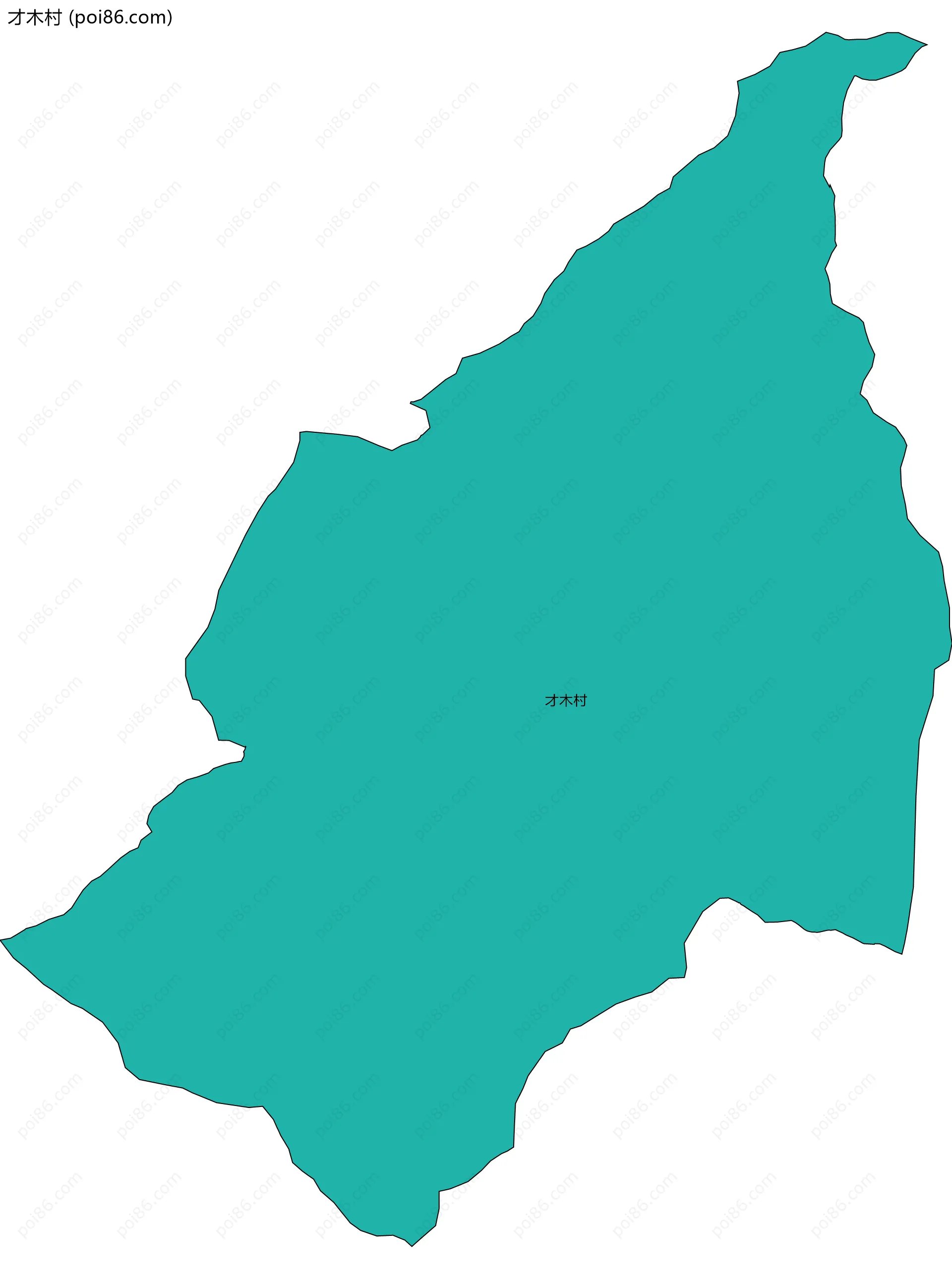 才木村边界地图