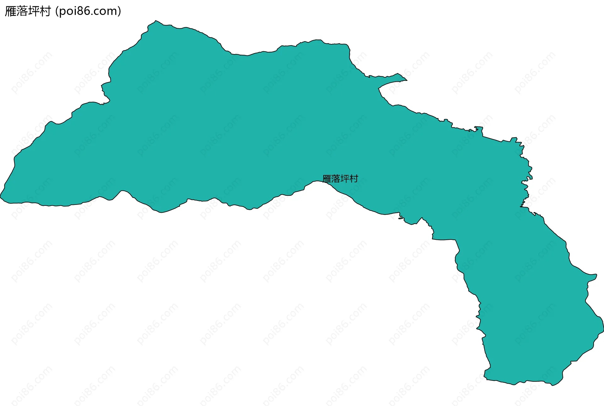 雁落坪村边界地图