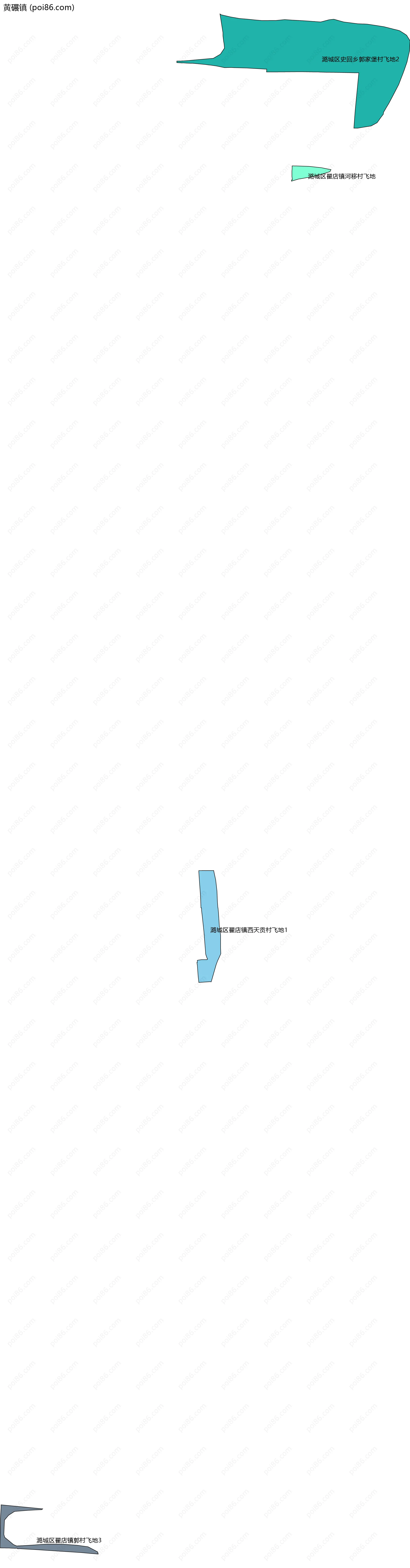 黄碾镇边界地图(五级行政区划)