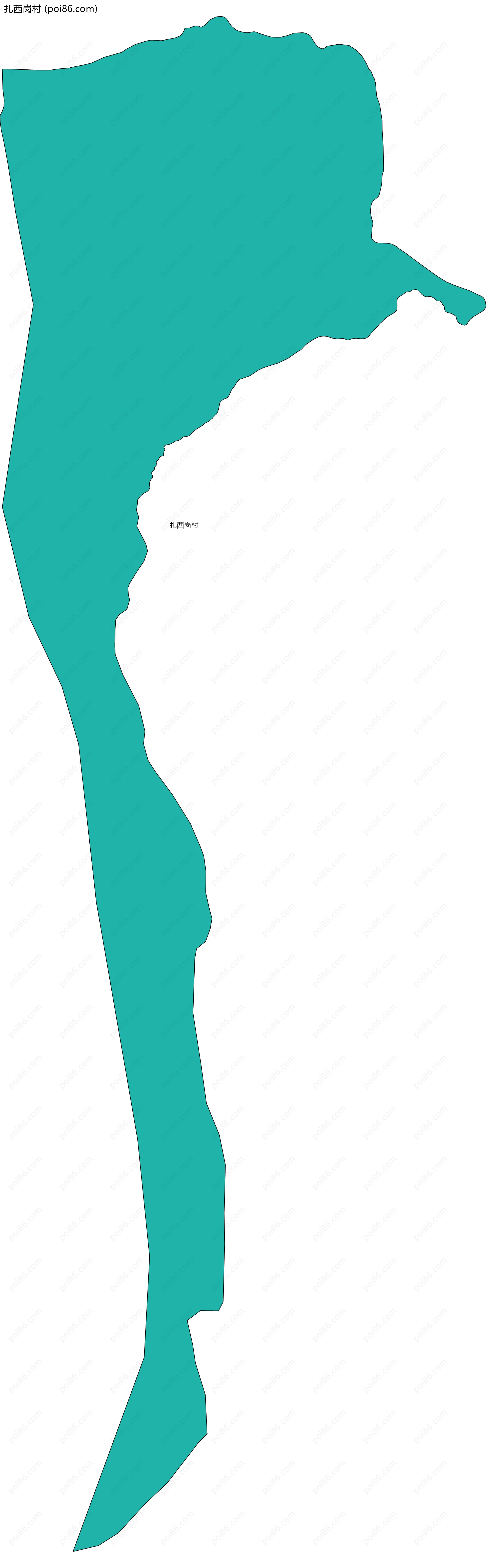 扎西岗村边界地图