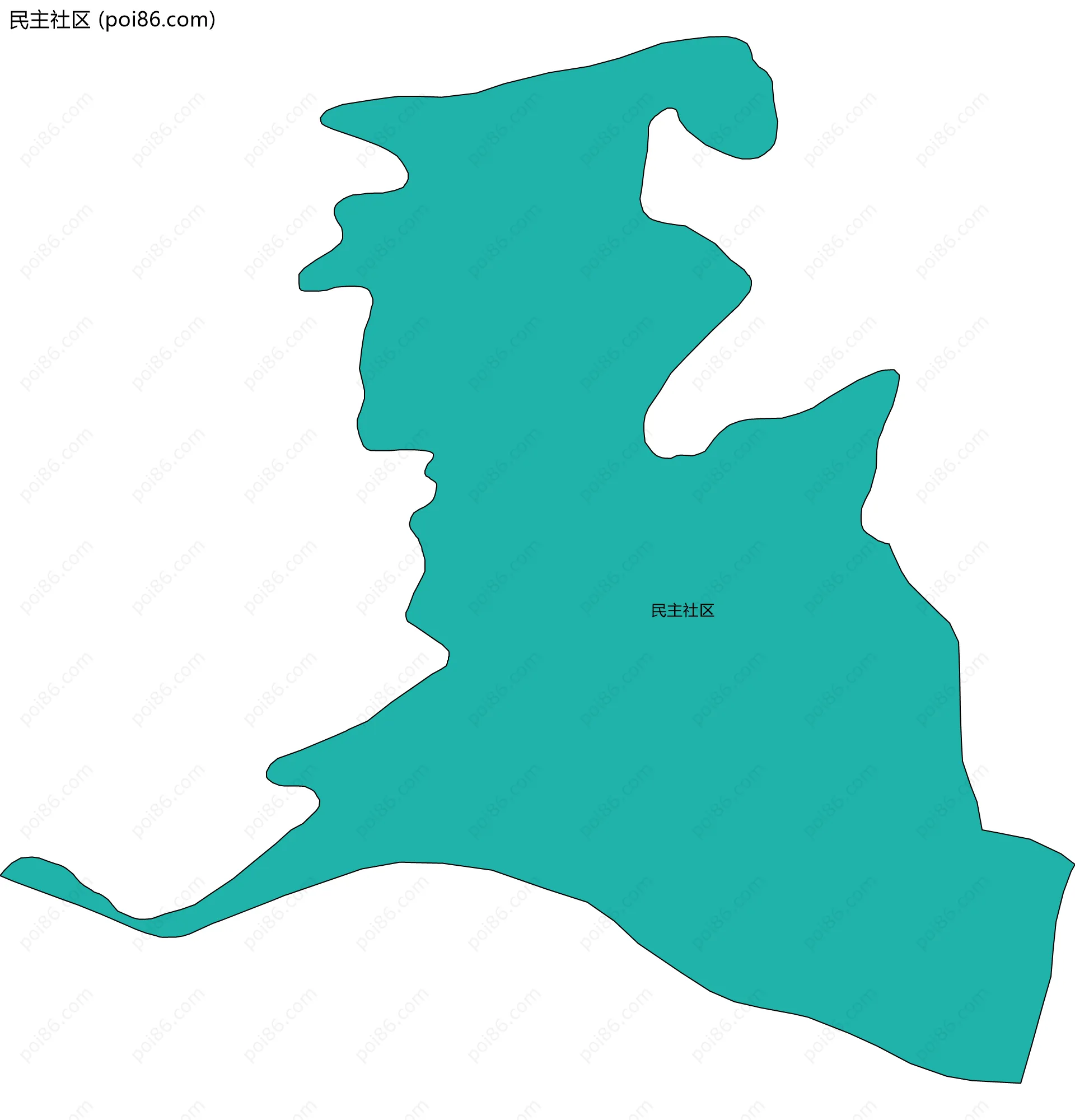 民主社区边界地图