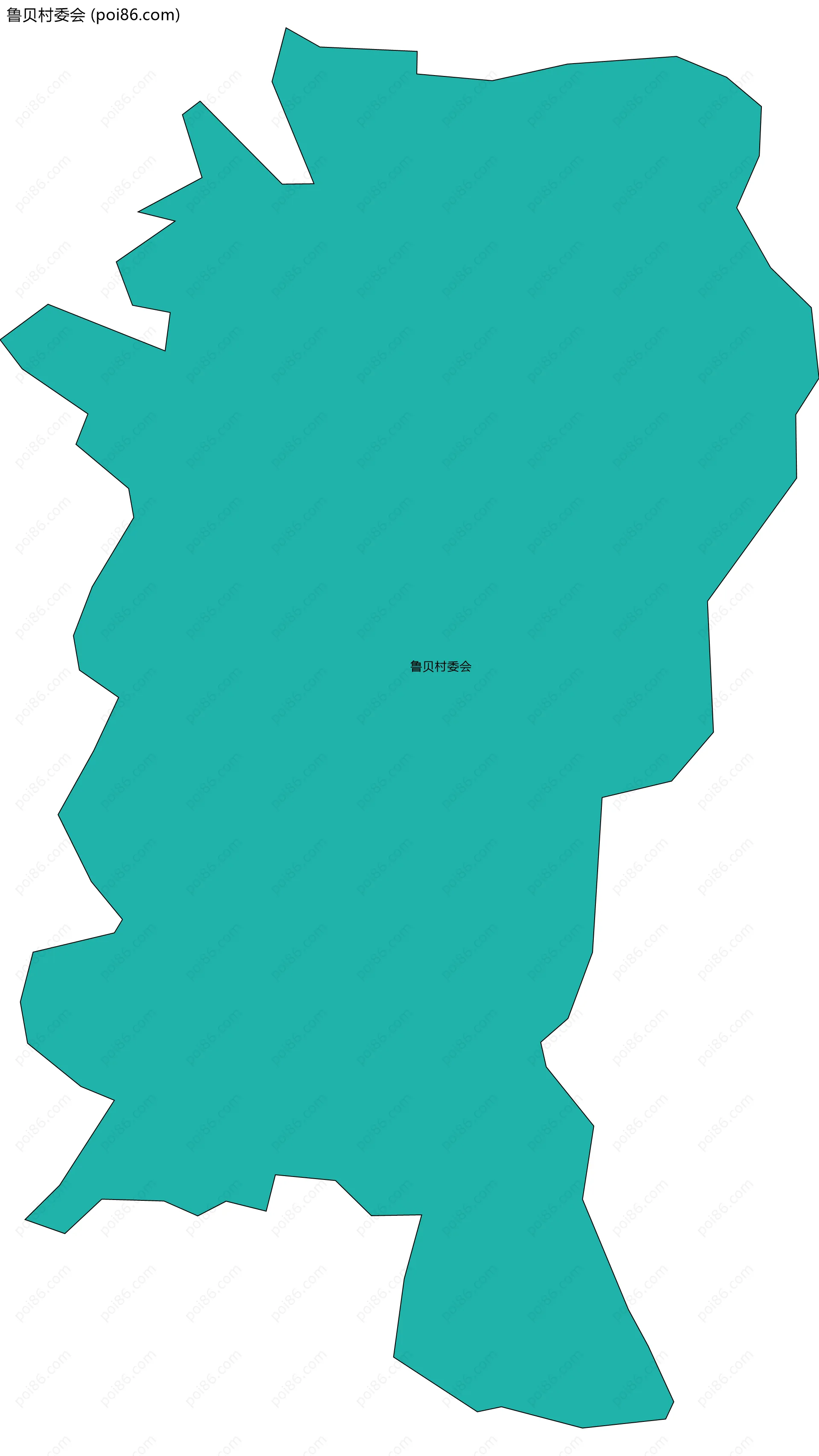 鲁贝村委会边界地图