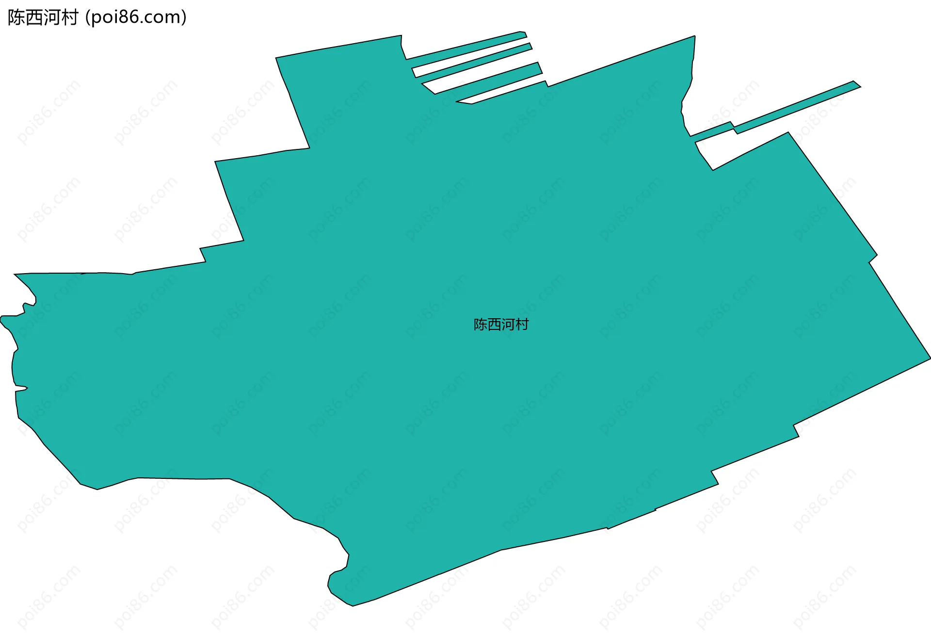 陈西河村边界地图
