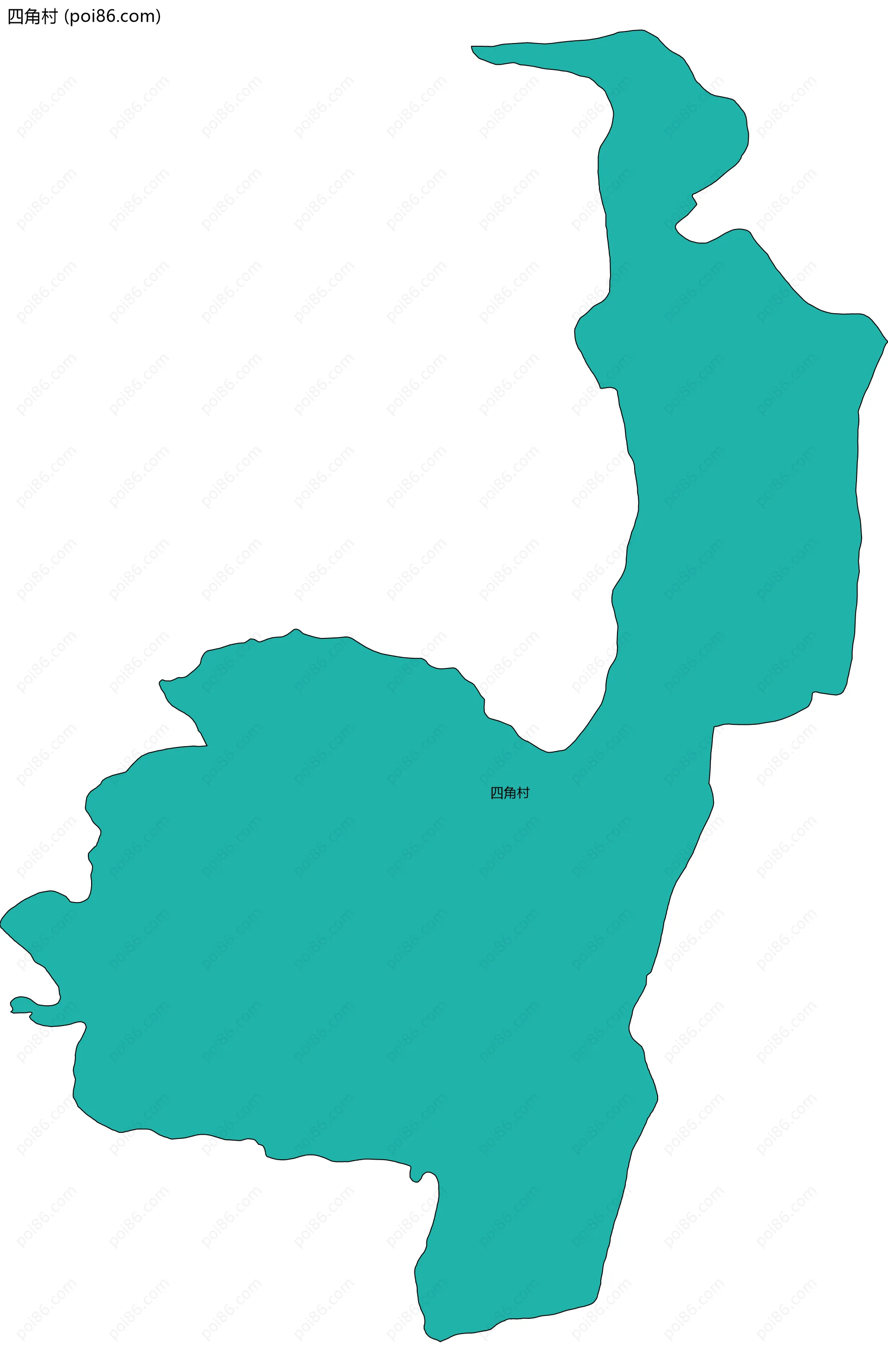 四角村边界地图