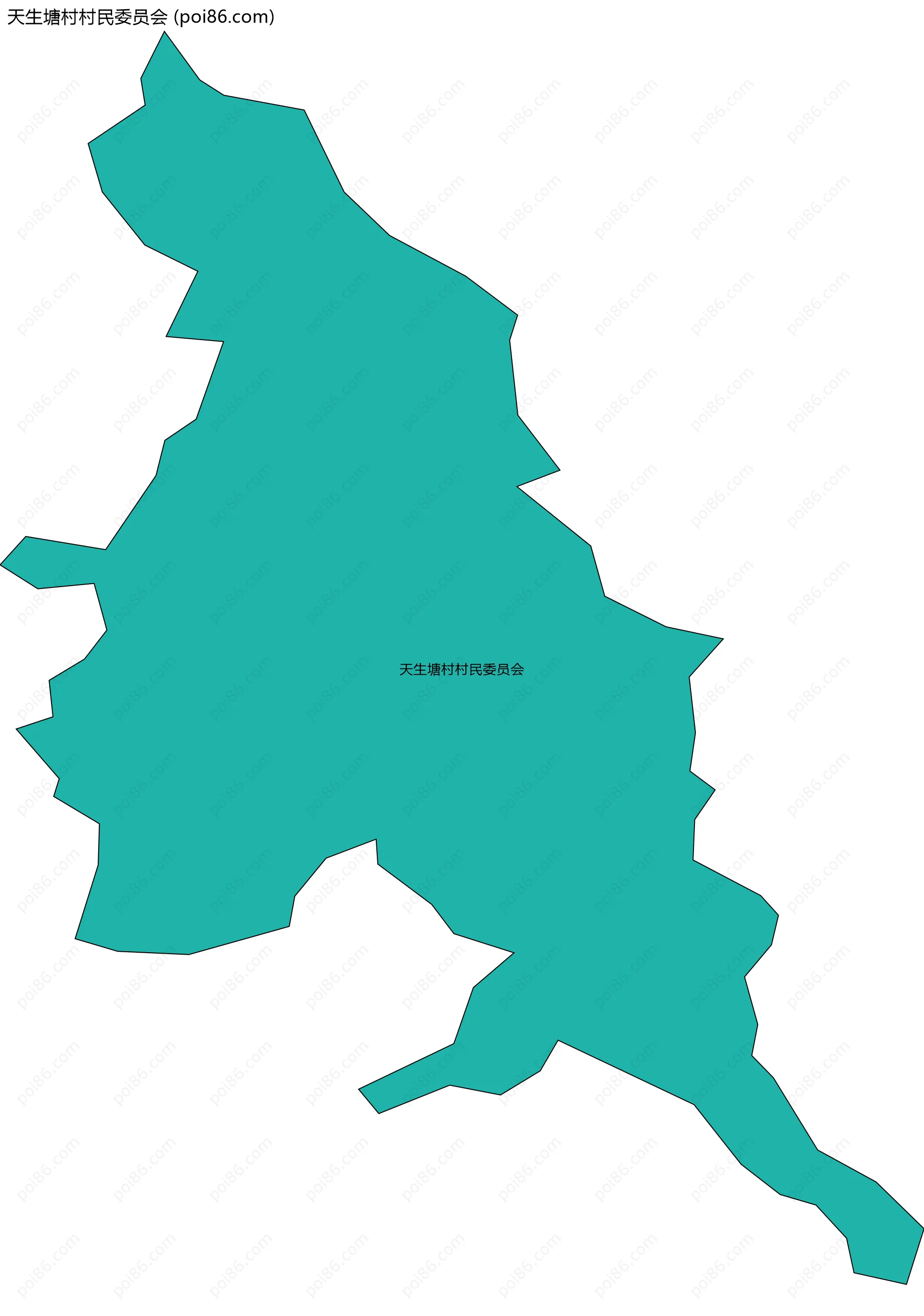 天生塘村村民委员会边界地图
