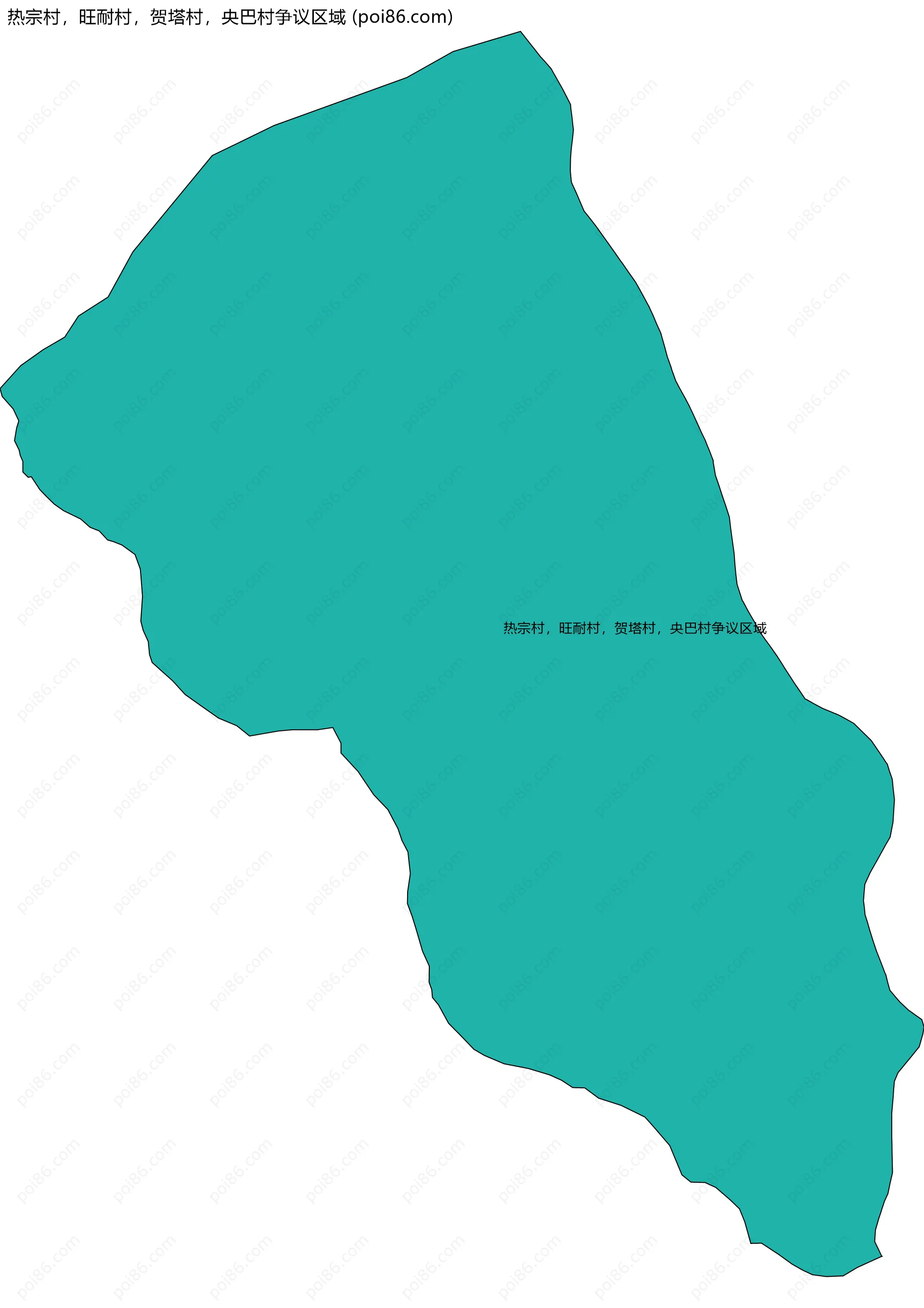 热宗村，旺耐村，贺塔村，央巴村争议区域边界地图