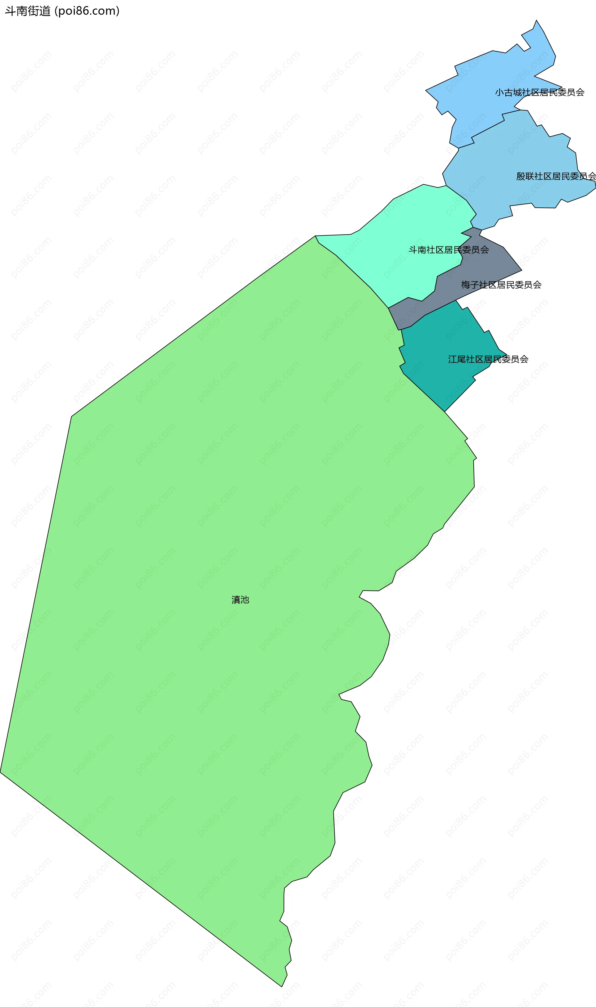 斗南街道边界地图(五级行政区划)