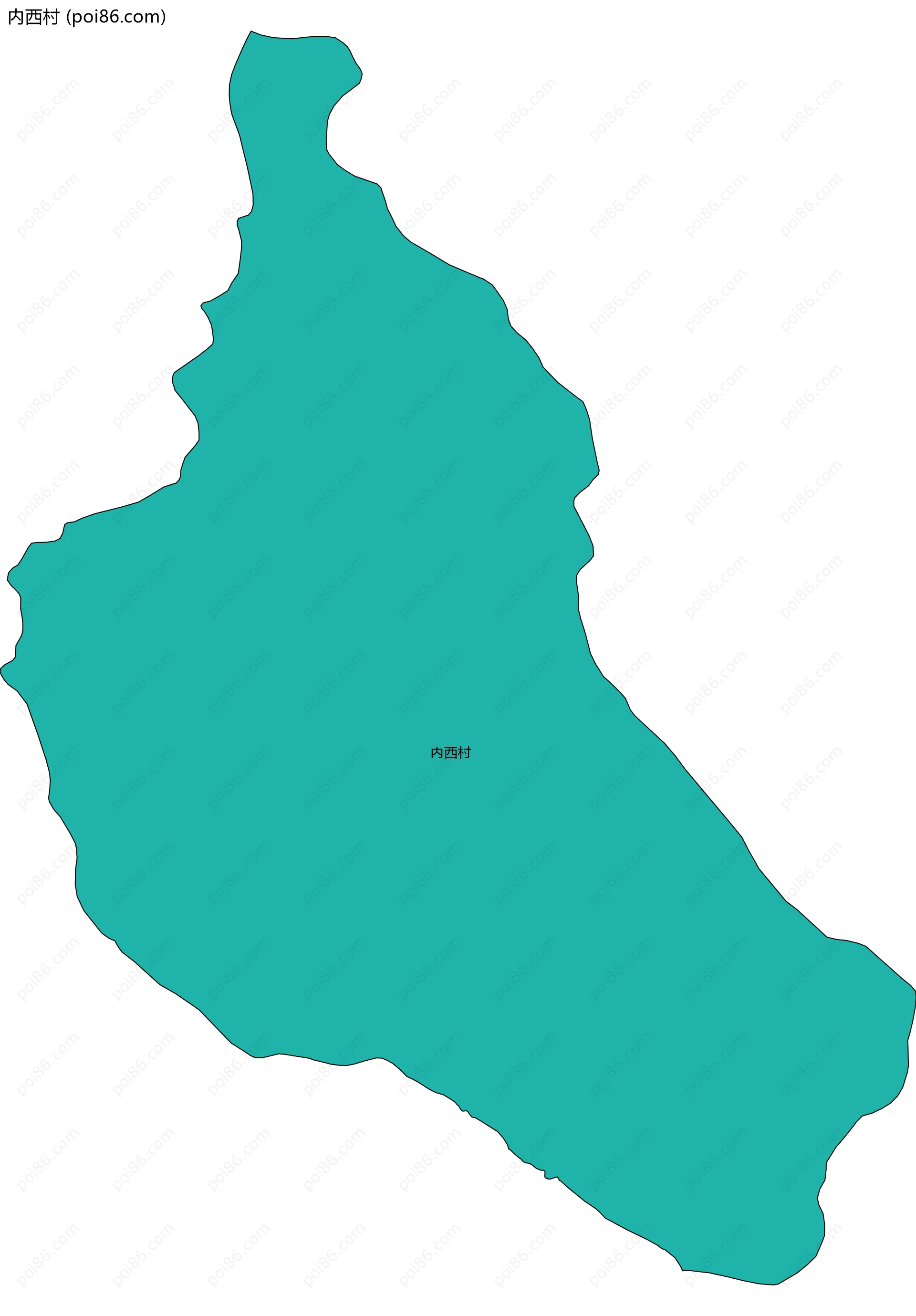 内西村边界地图