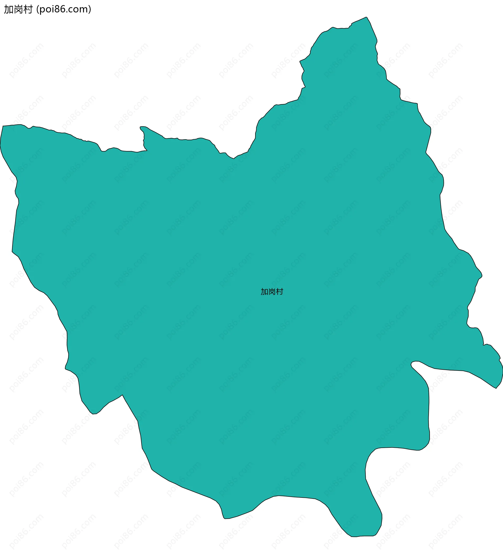 加岗村边界地图