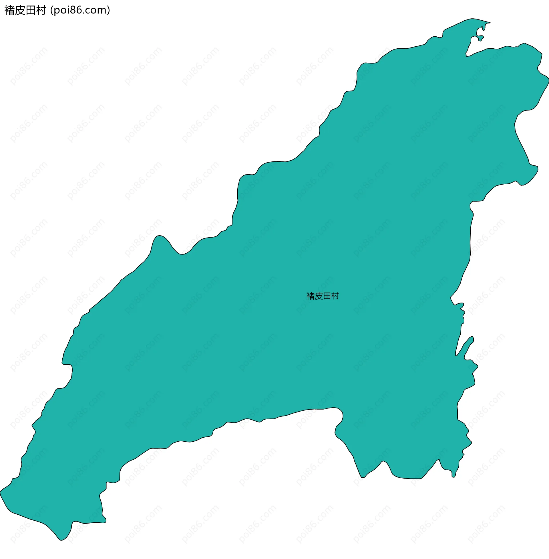 褚皮田村边界地图