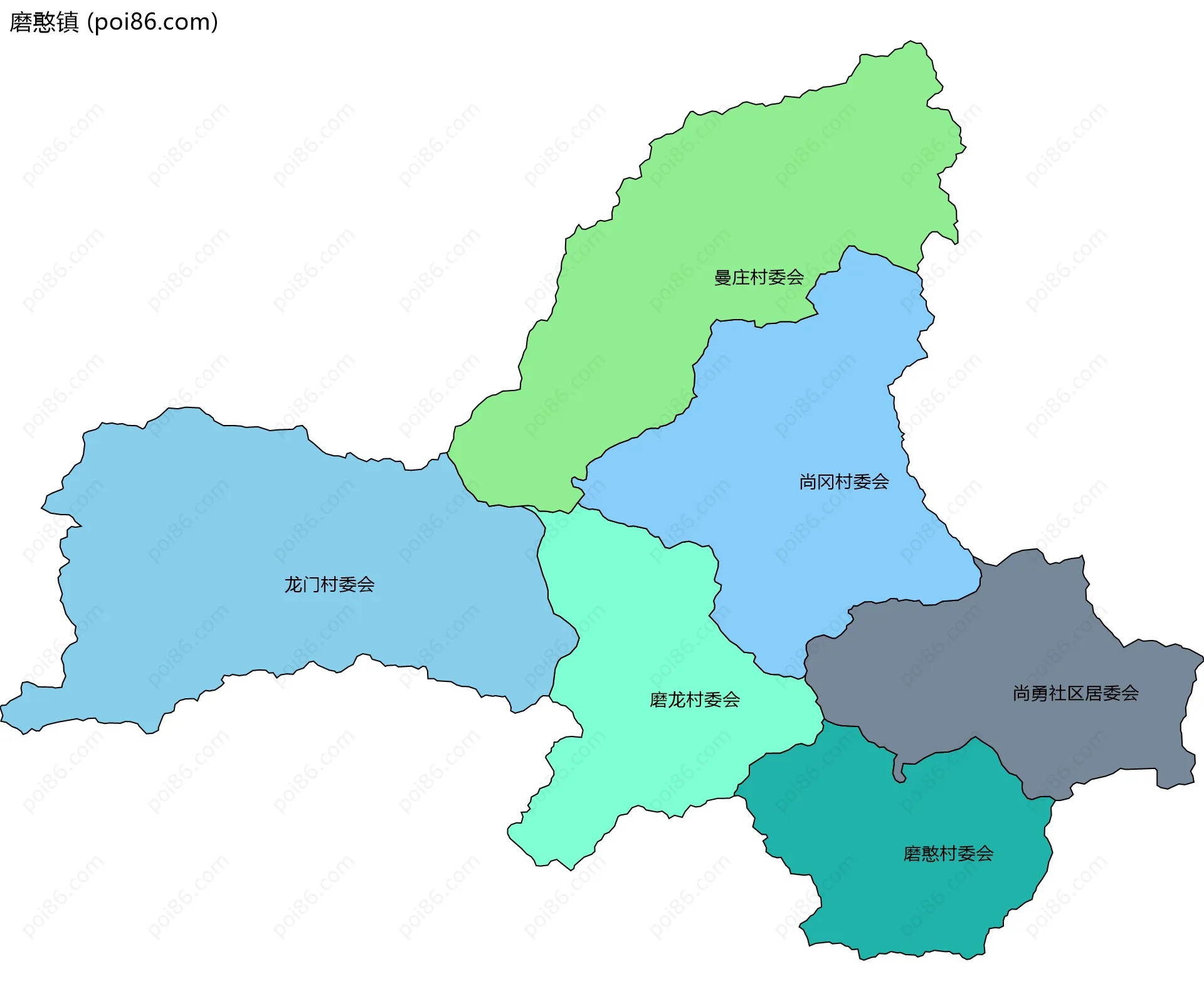 磨憨镇边界地图(五级行政区划)