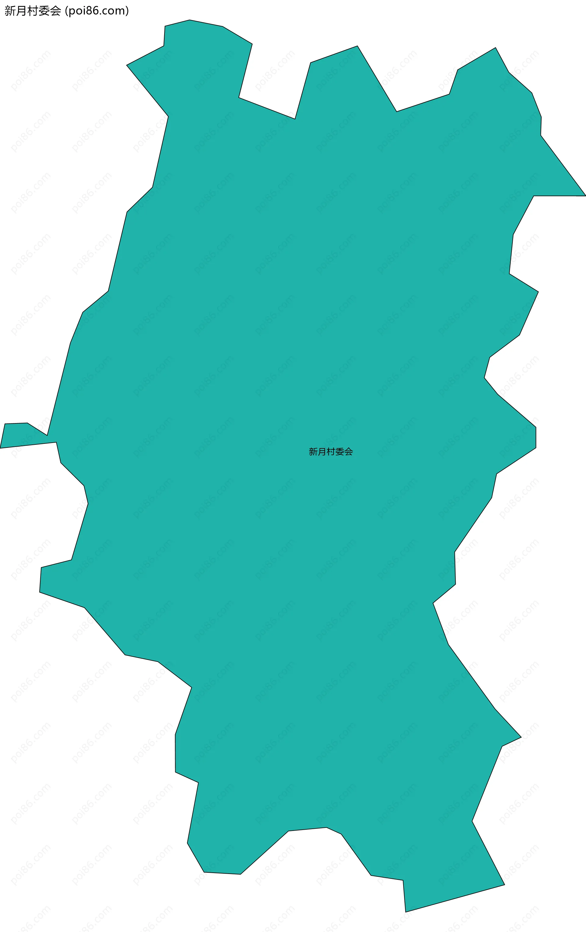 新月村委会边界地图