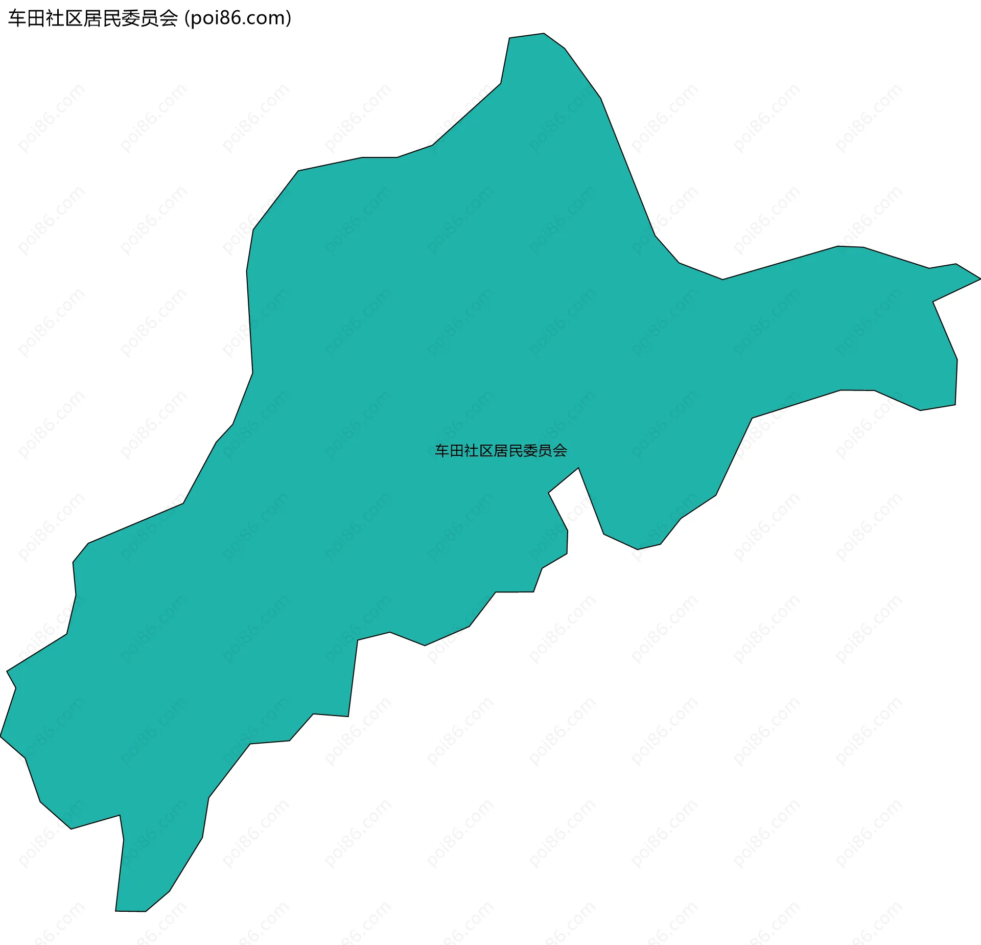 车田社区居民委员会边界地图