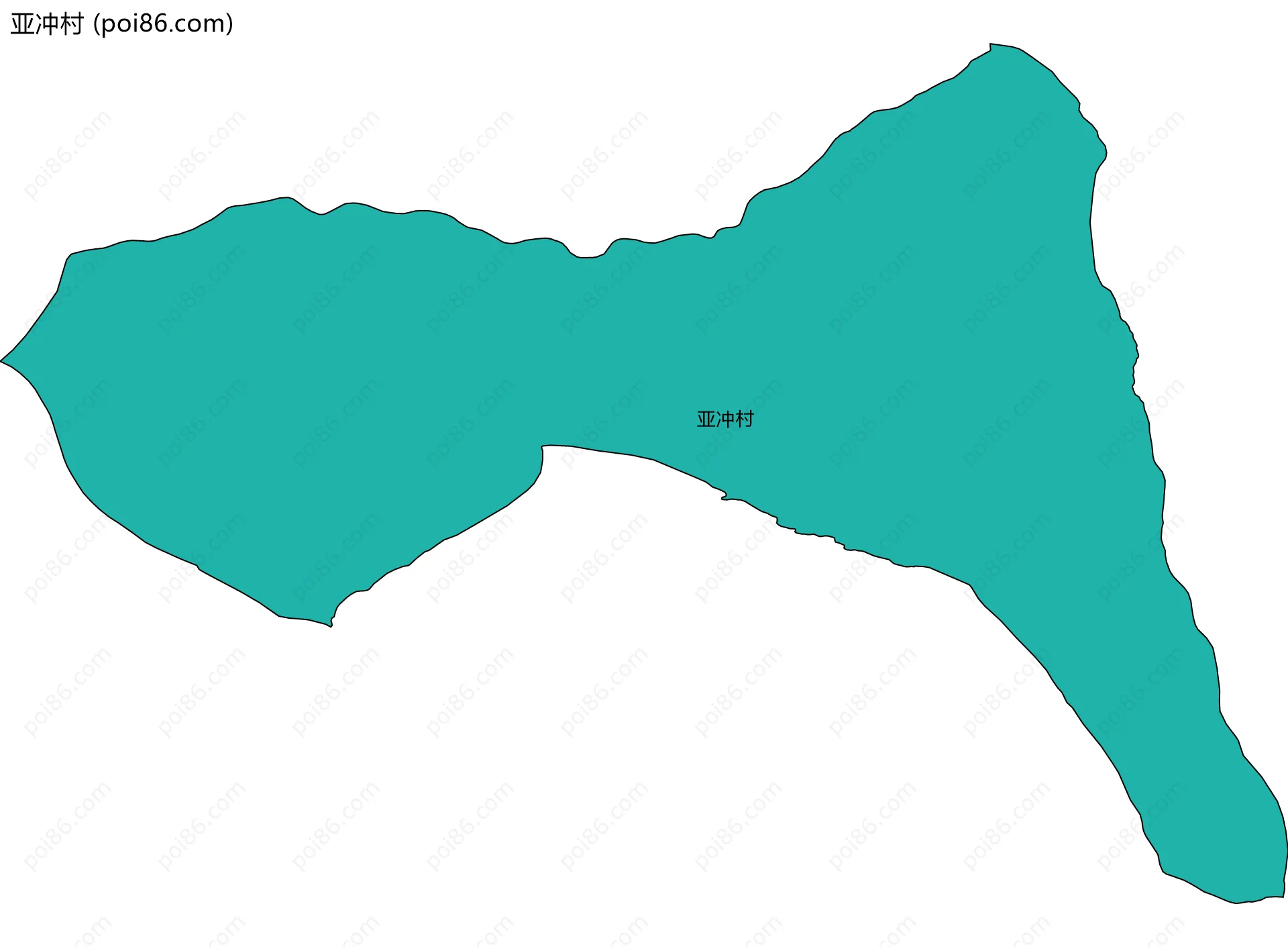 亚冲村边界地图