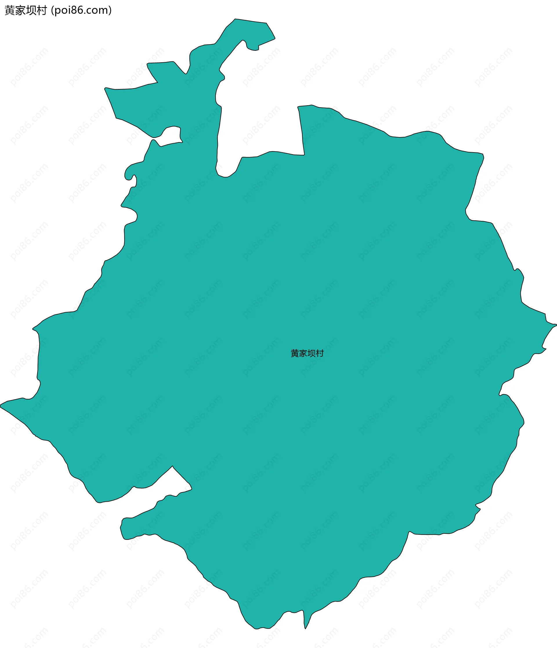 黄家坝村边界地图