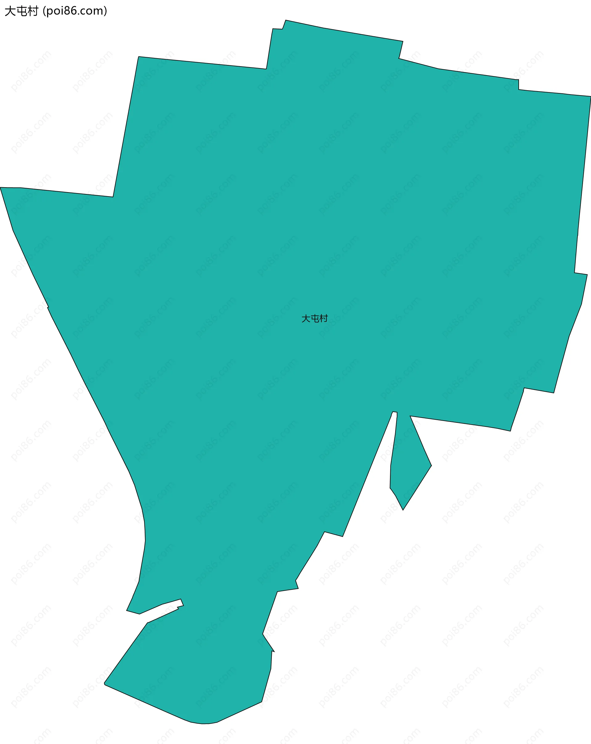 大屯村边界地图