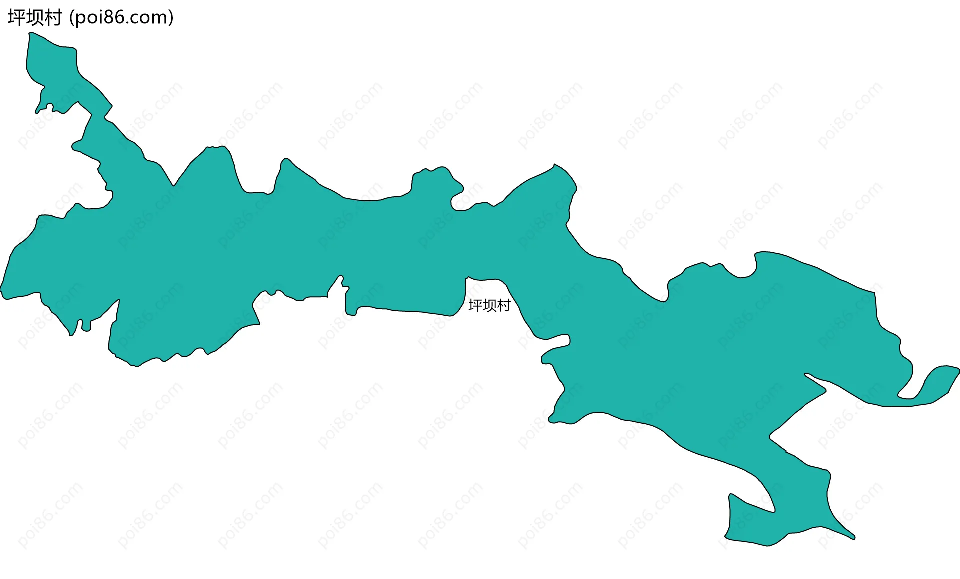 坪坝村边界地图
