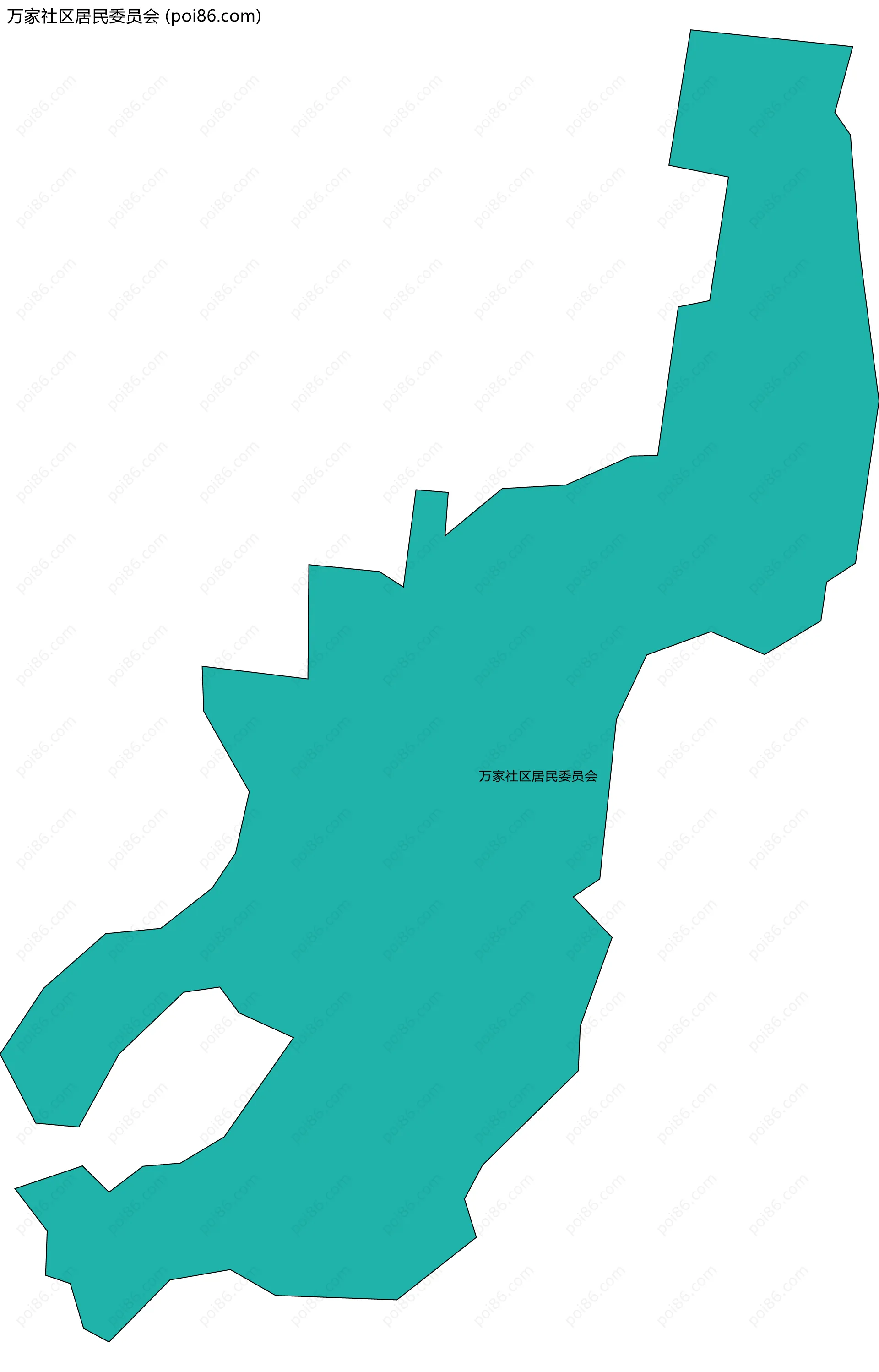 万家社区居民委员会边界地图