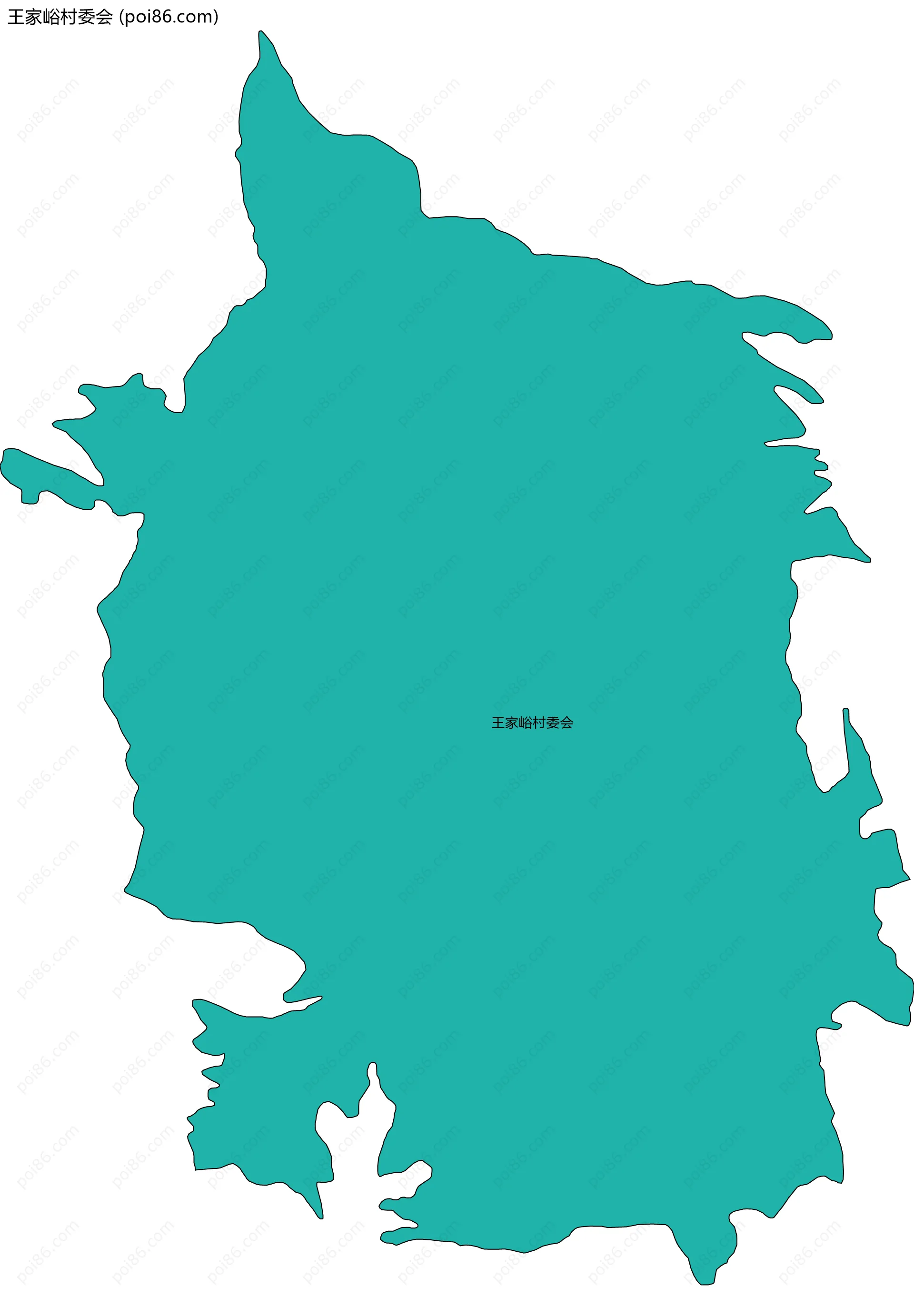 王家峪村委会边界地图