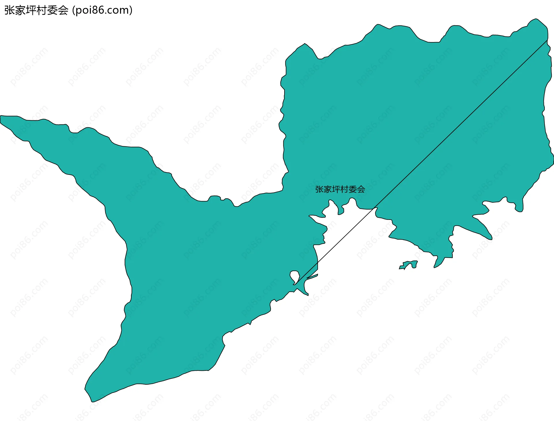 张家坪村委会边界地图