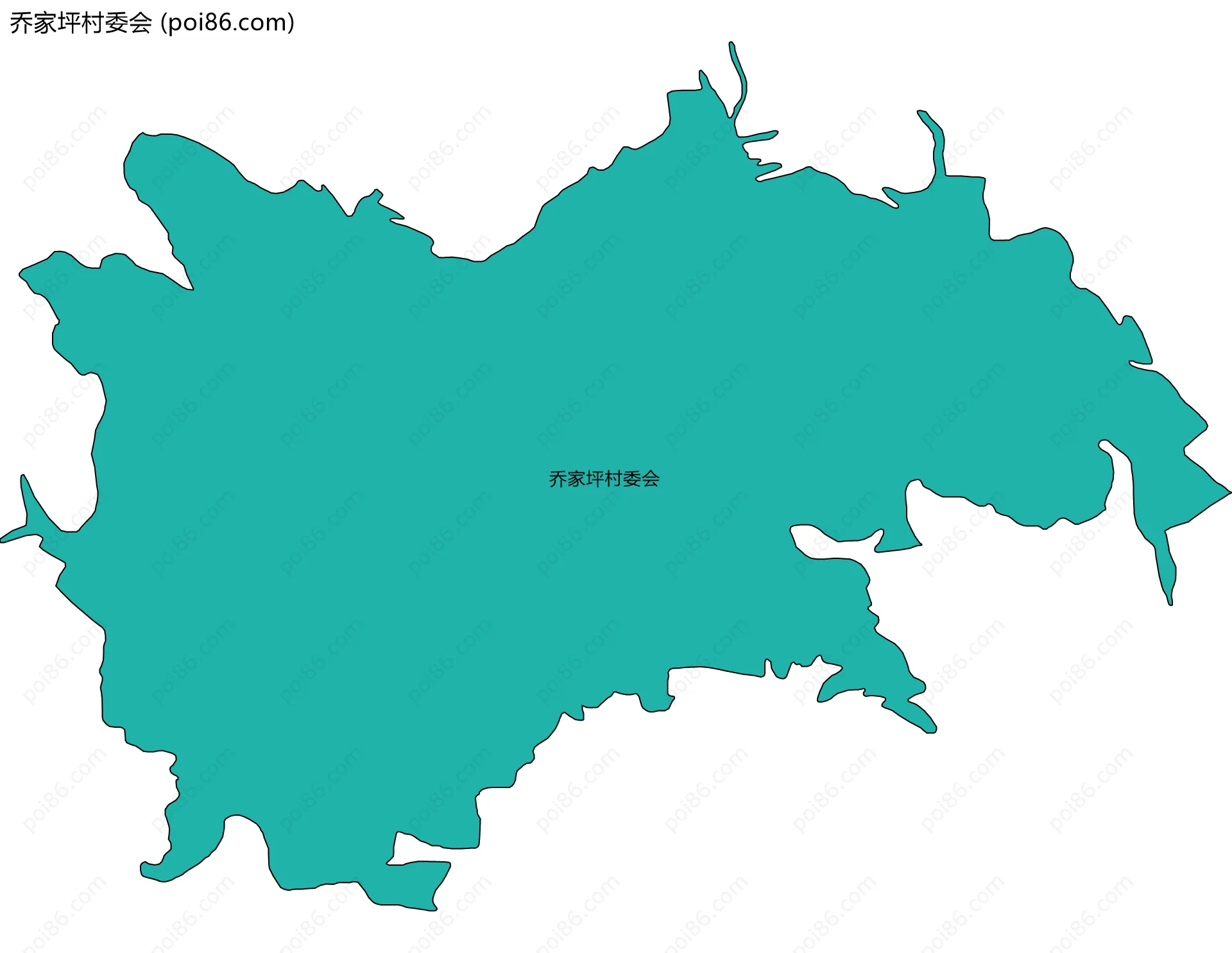 乔家坪村委会边界地图