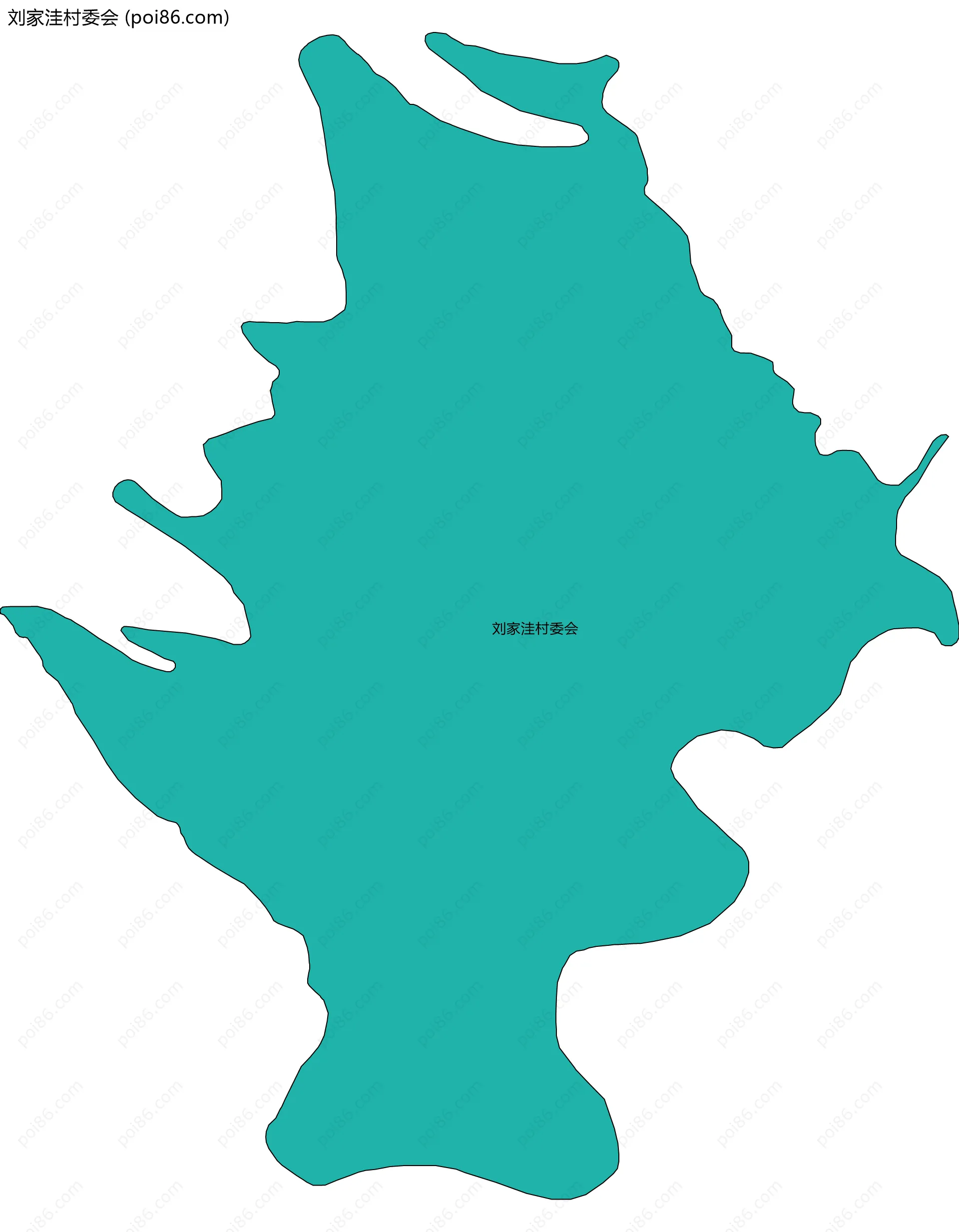 刘家洼村委会边界地图