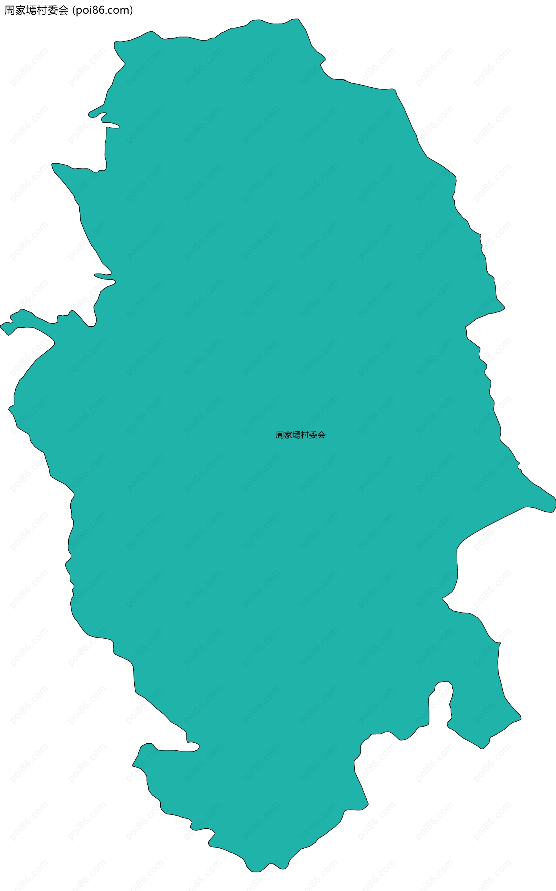 周家墕村委会边界地图