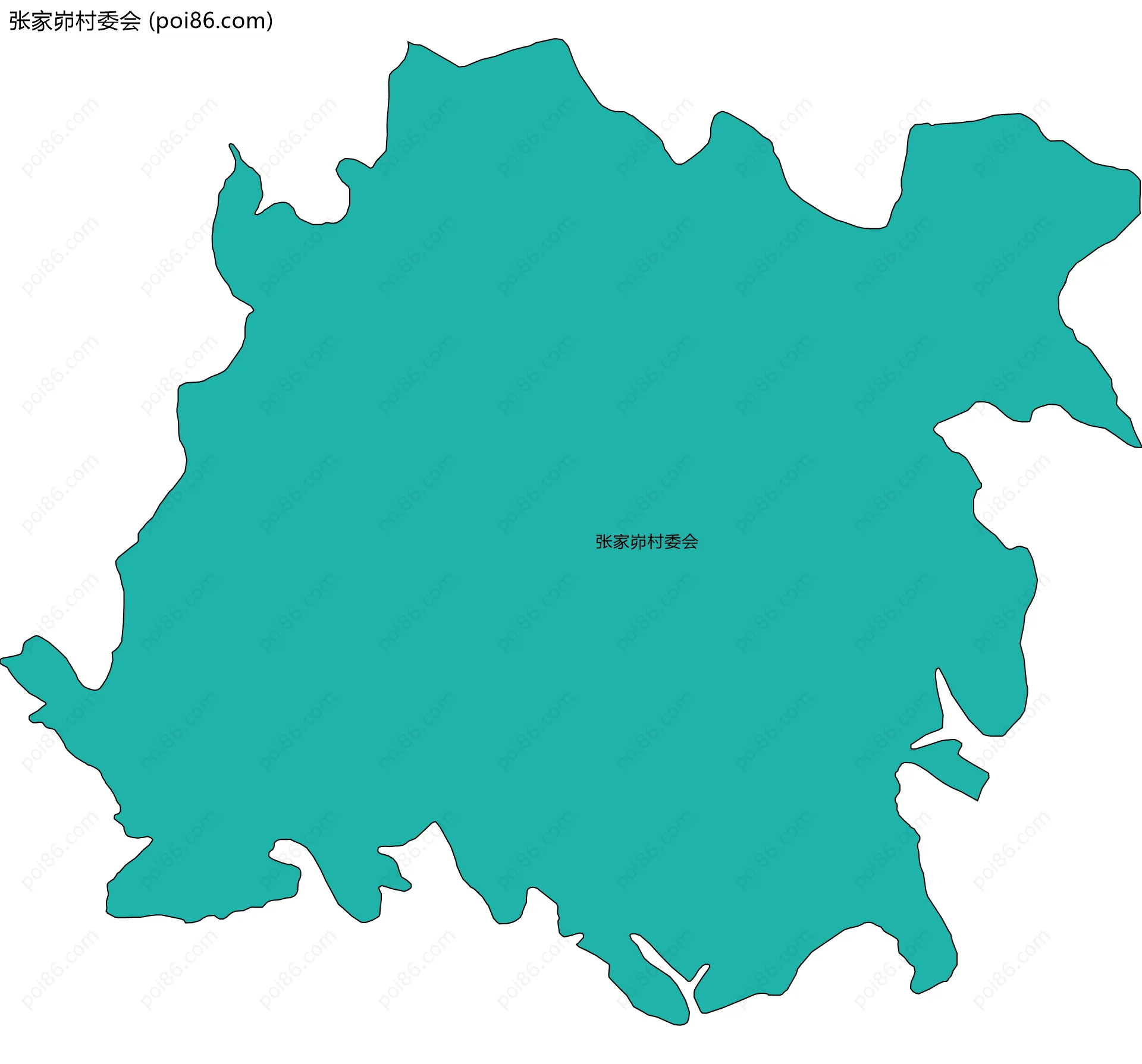 张家峁村委会边界地图