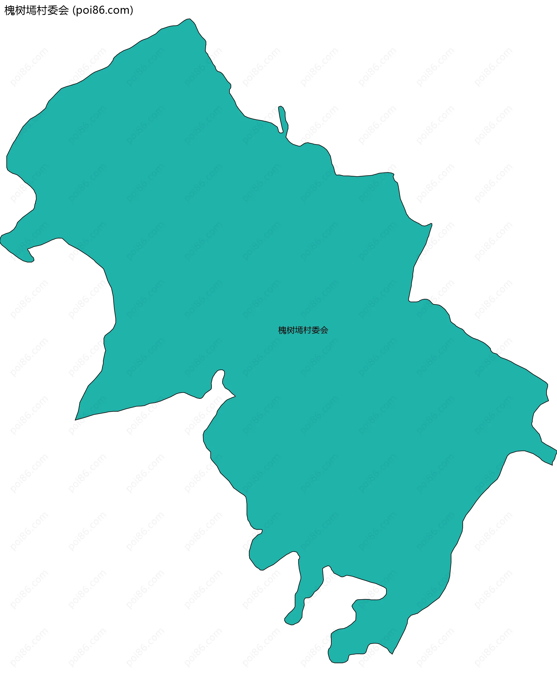 槐树墕村委会边界地图