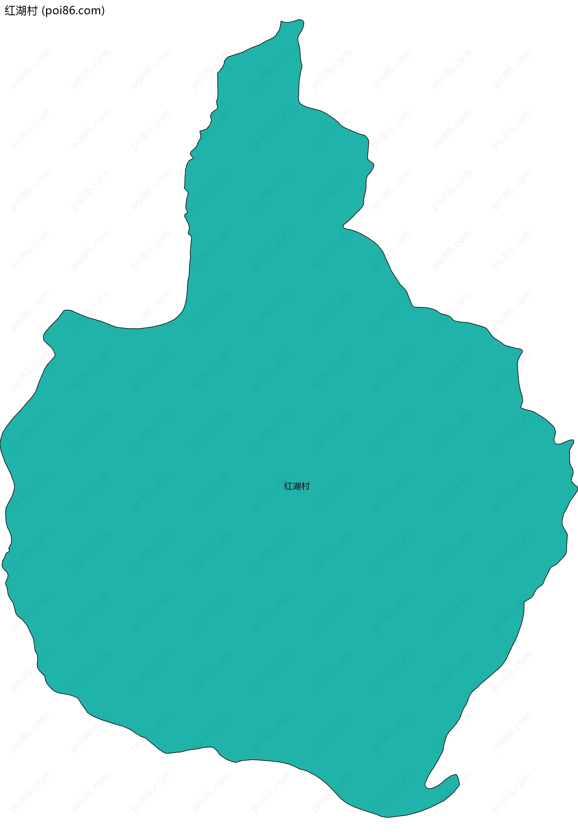 红湖村边界地图